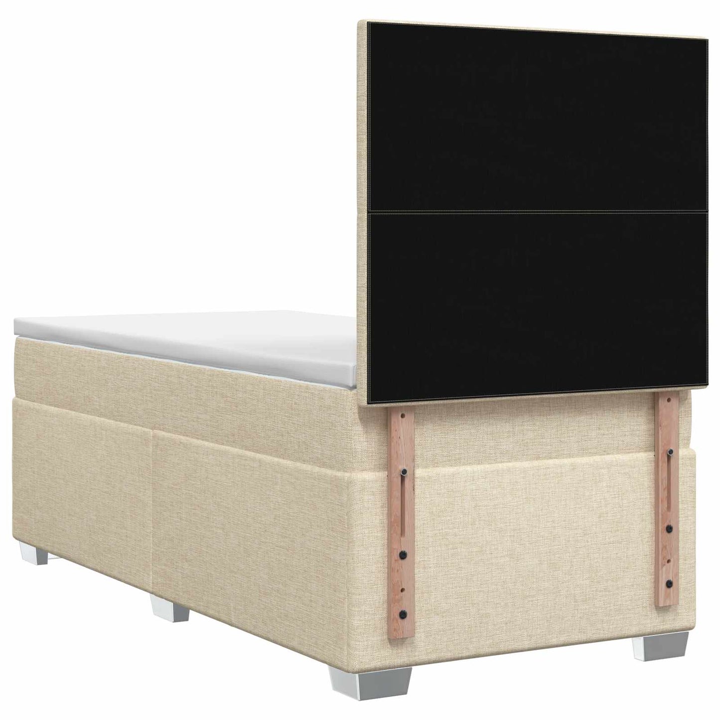 vidaXL Κρεβάτι box spring με στρώμα Κρεμ 90 x 190 cm Ύφασμα