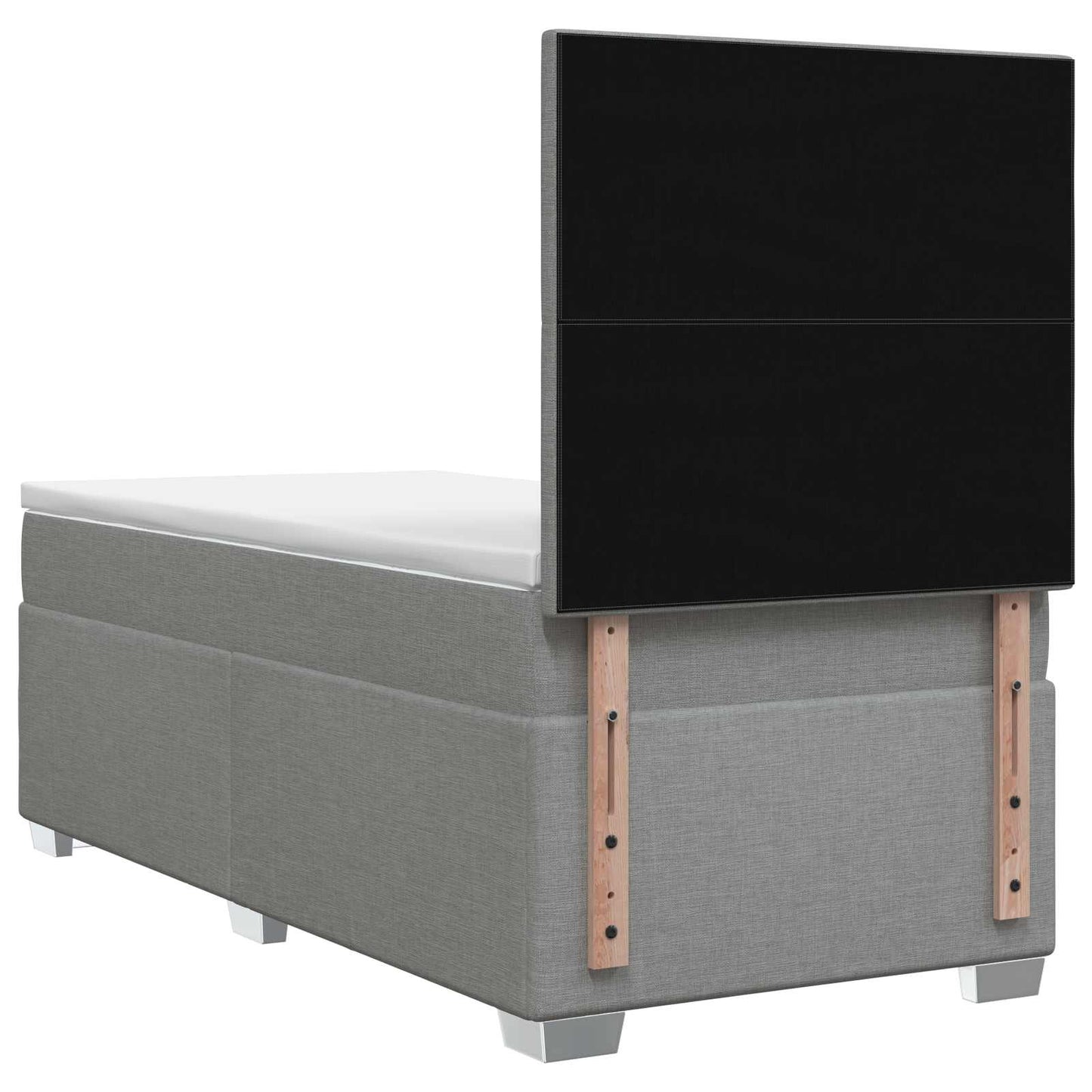 vidaXL Κρεβάτι box spring με στρώμα Ανοιχτό γκρι 90 x 200 cm Ύφασμα