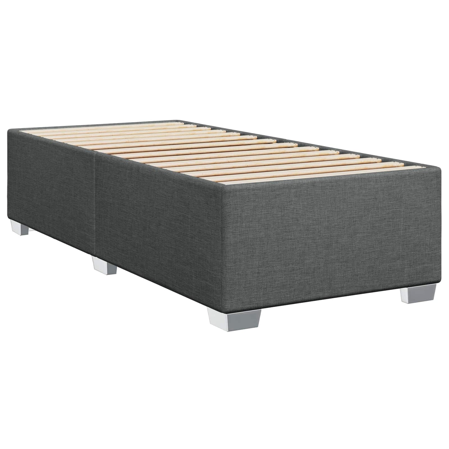 vidaXL Κρεβάτι box spring με στρώμα Σκούρο Γκρι 100 x 200 cm Ύφασμα