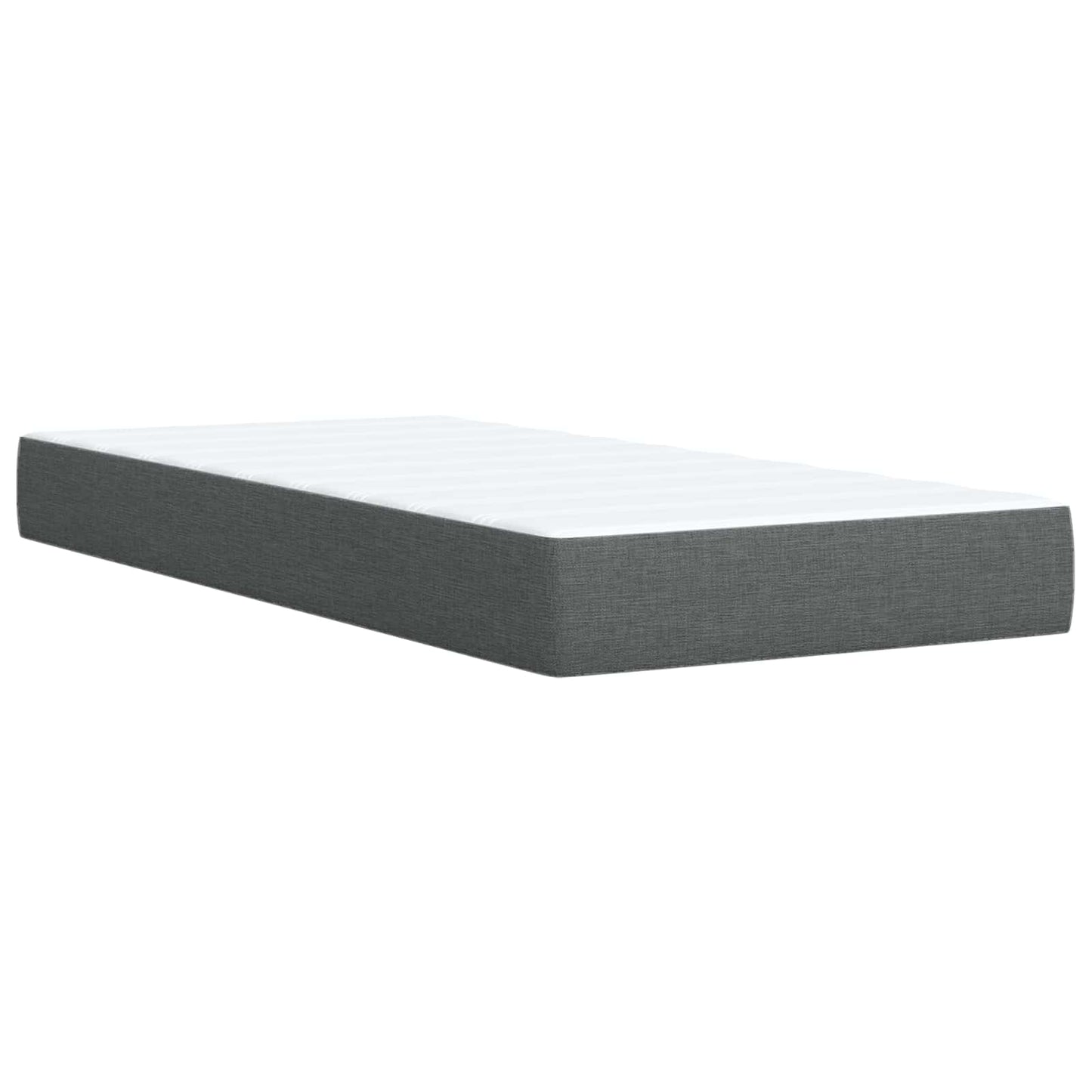 vidaXL Κρεβάτι box spring με στρώμα Σκούρο Γκρι 100 x 200 cm Ύφασμα