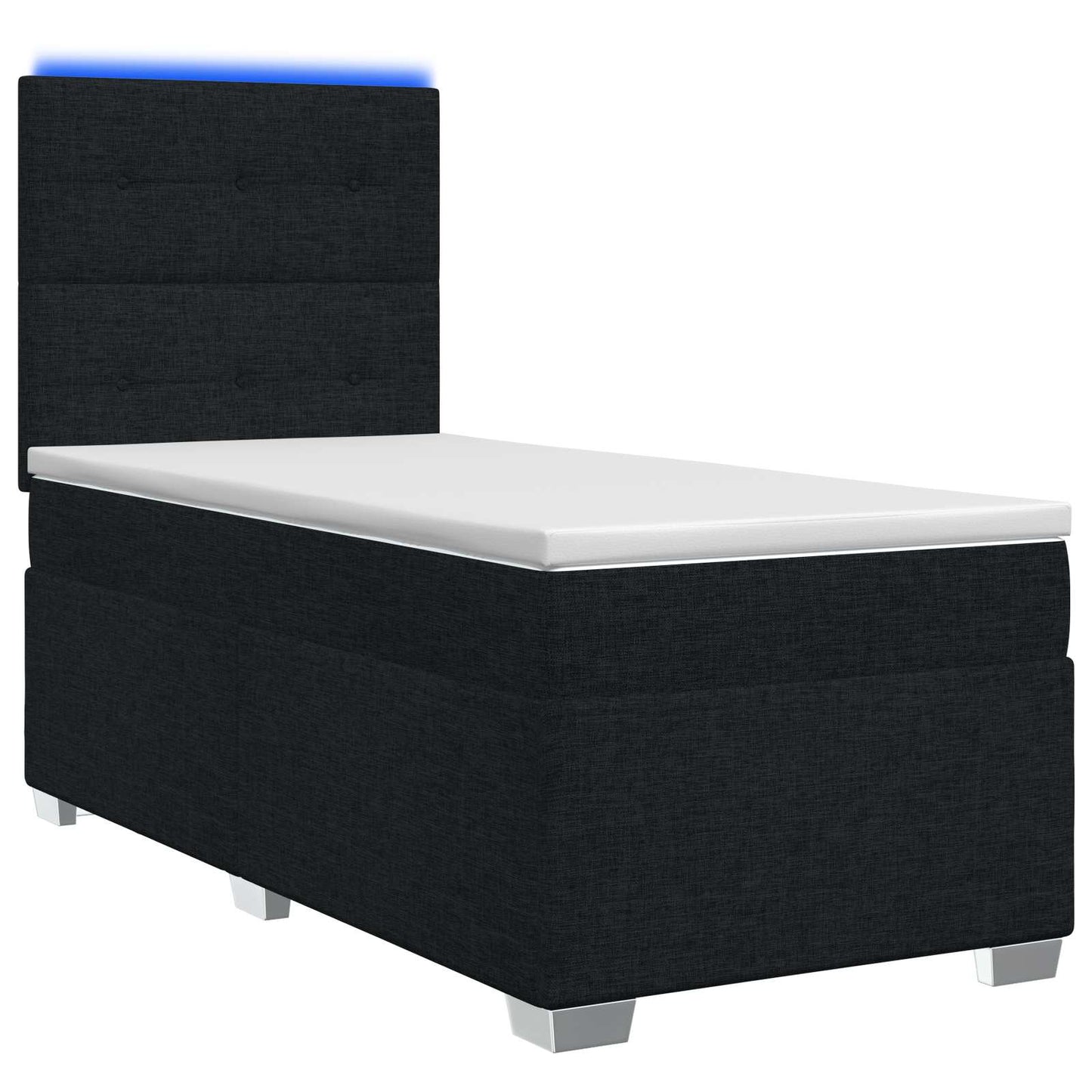 vidaXL Κρεβάτι box spring με στρώμα Μαύρο 100 x 200 cm Ύφασμα