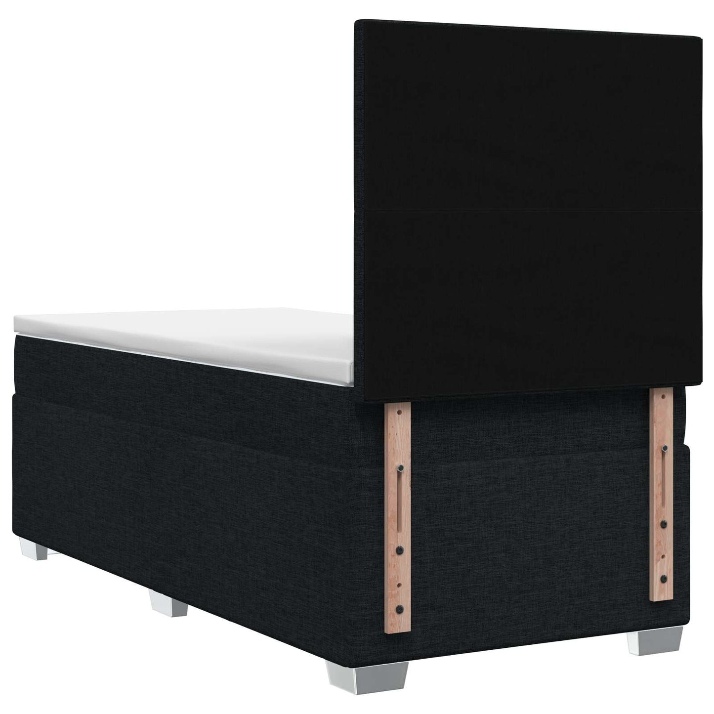 vidaXL Κρεβάτι box spring με στρώμα Μαύρο 100 x 200 cm Ύφασμα