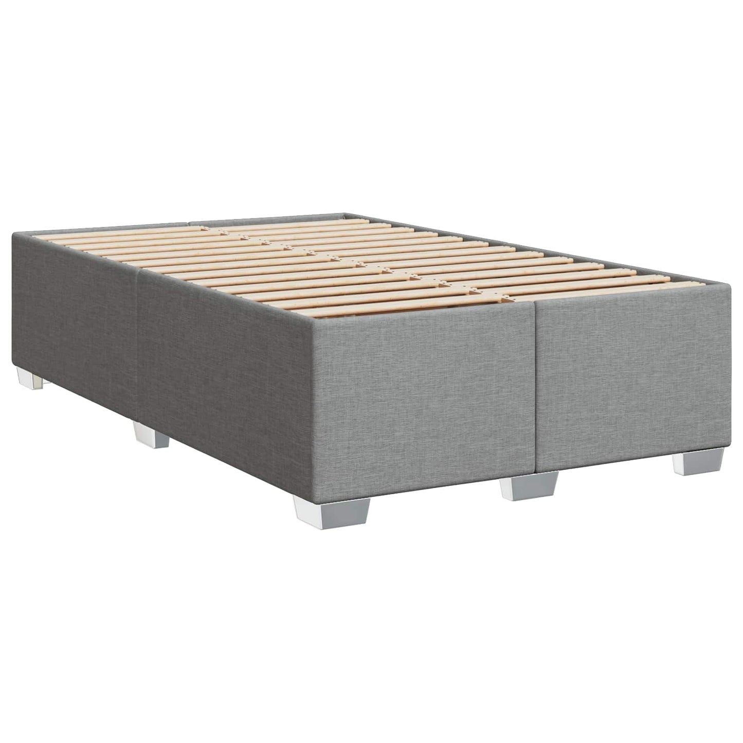 vidaXL Κρεβάτι box spring με στρώμα Ανοιχτό γκρι 120 x 190 cm Ύφασμα