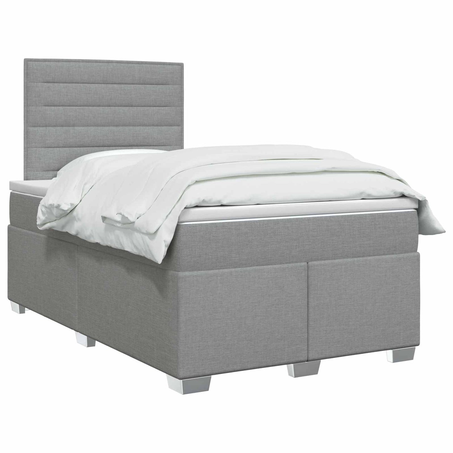 vidaXL Κρεβάτι box spring με στρώμα Ανοιχτό γκρι 120 x 190 cm Ύφασμα