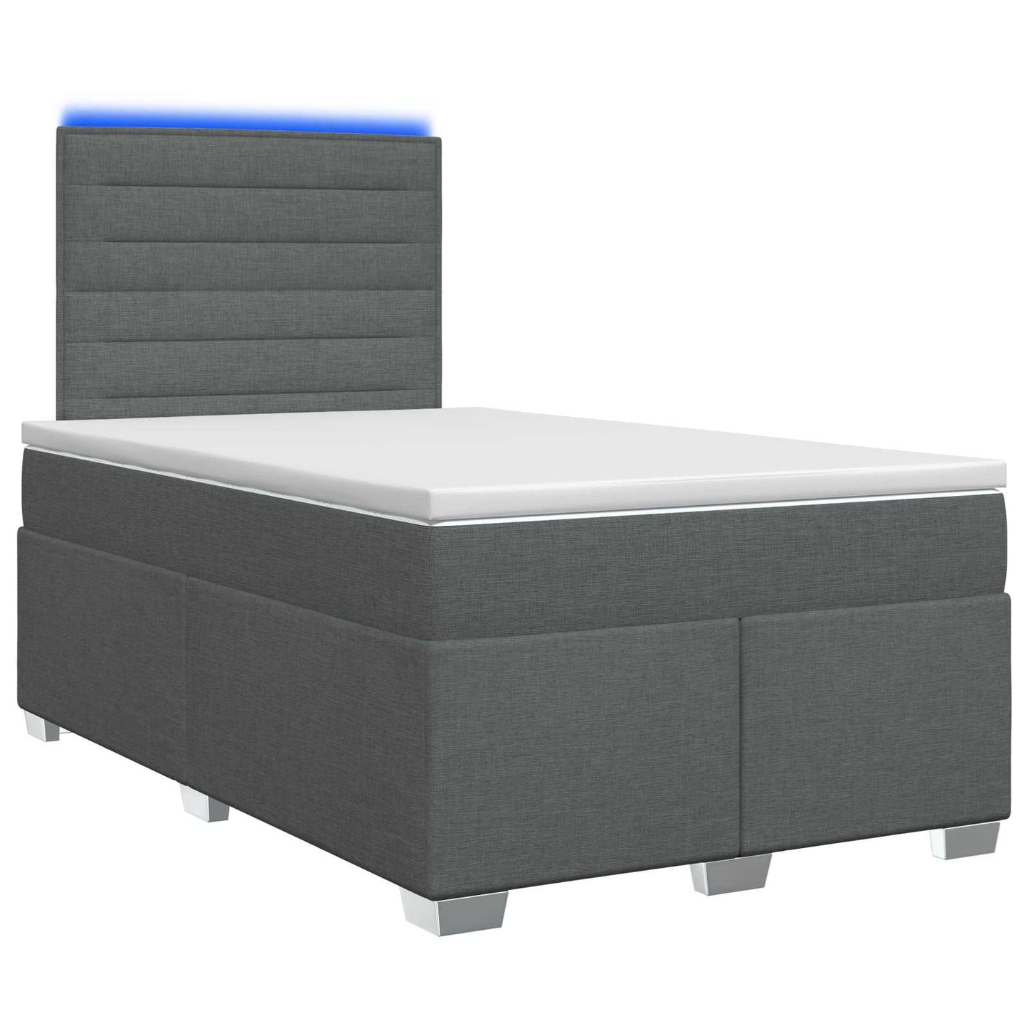 vidaXL Κρεβάτι box spring με στρώμα Σκούρο Γκρι 120 x 190 cm Ύφασμα
