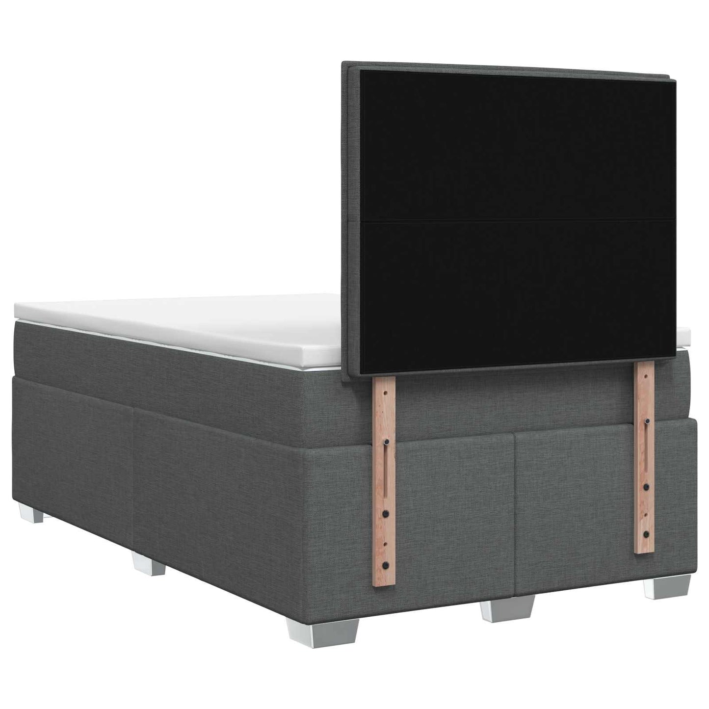 vidaXL Κρεβάτι box spring με στρώμα Σκούρο Γκρι 120 x 190 cm Ύφασμα