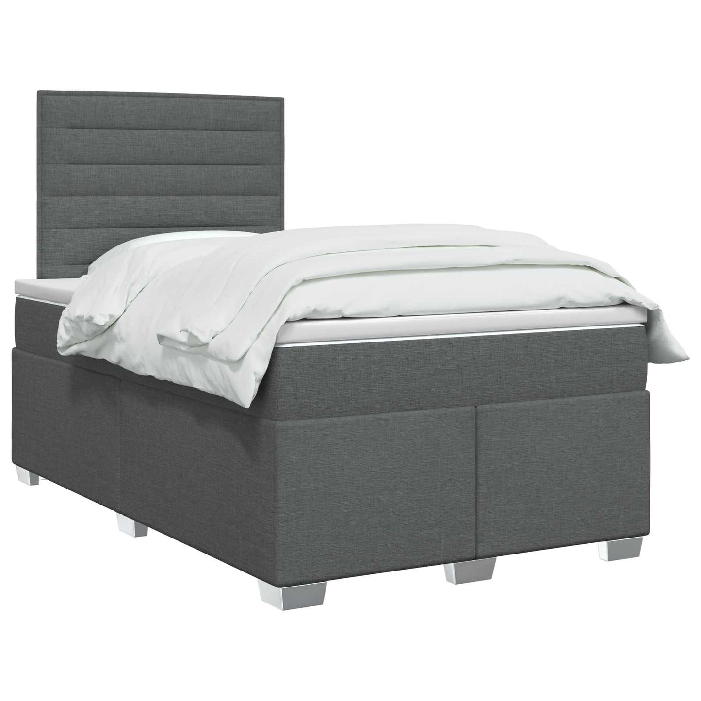 vidaXL Κρεβάτι box spring με στρώμα Σκούρο Γκρι 120 x 190 cm Ύφασμα