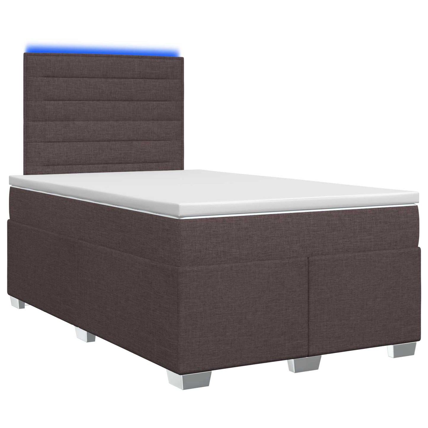 vidaXL Κρεβάτι box spring με στρώμα Σκούρο Καφέ 120 x 190 cm Ύφασμα