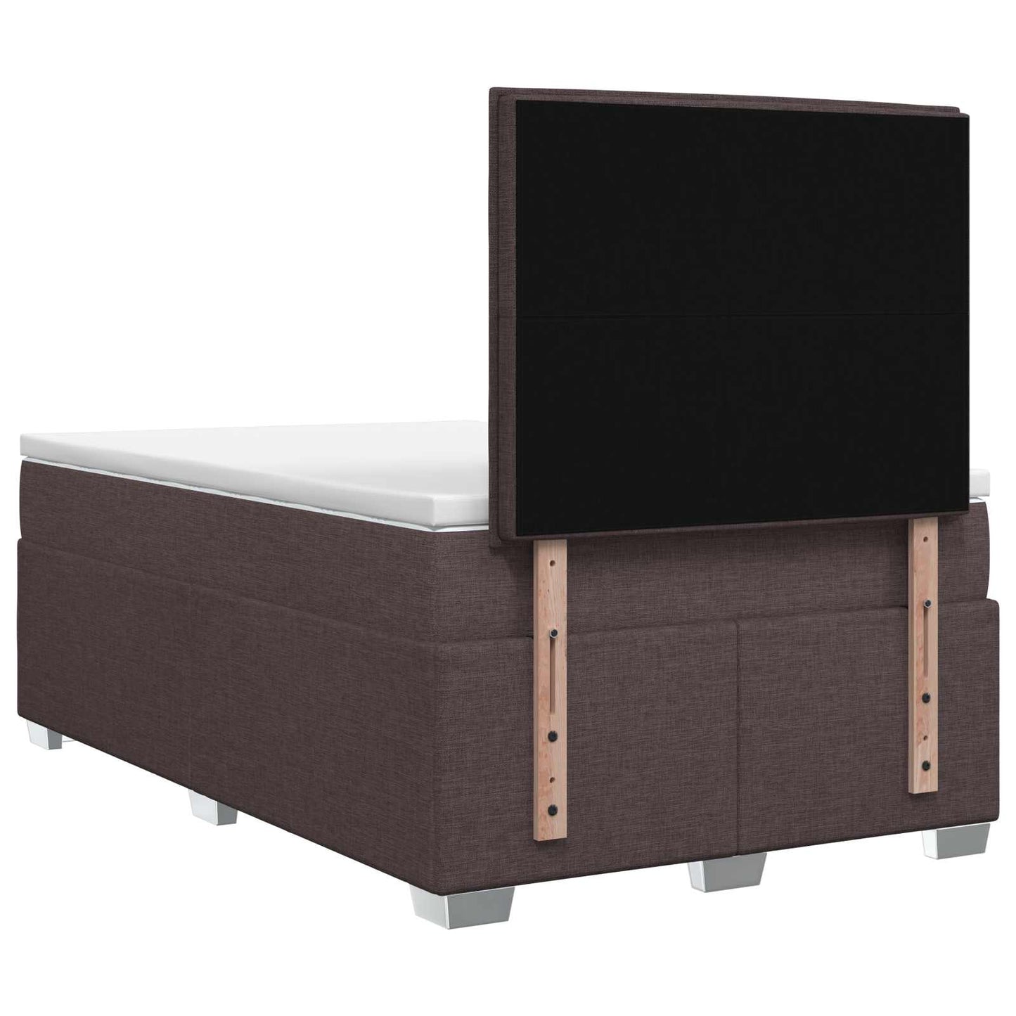 vidaXL Κρεβάτι box spring με στρώμα Σκούρο Καφέ 120 x 190 cm Ύφασμα