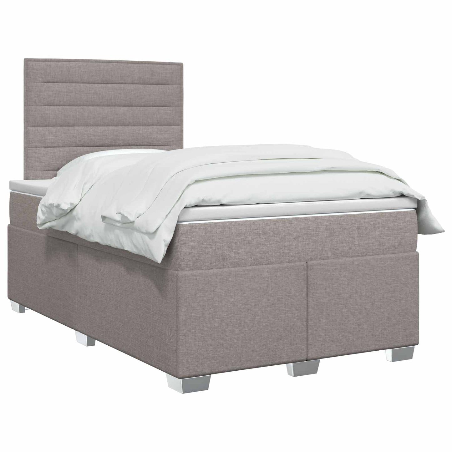 vidaXL Κρεβάτι box spring με στρώμα Taupe 120 x 190 cm Ύφασμα