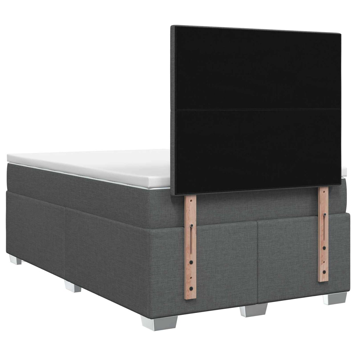 vidaXL Κρεβάτι box spring με στρώμα Σκούρο Γκρι 120 x 190 cm Ύφασμα