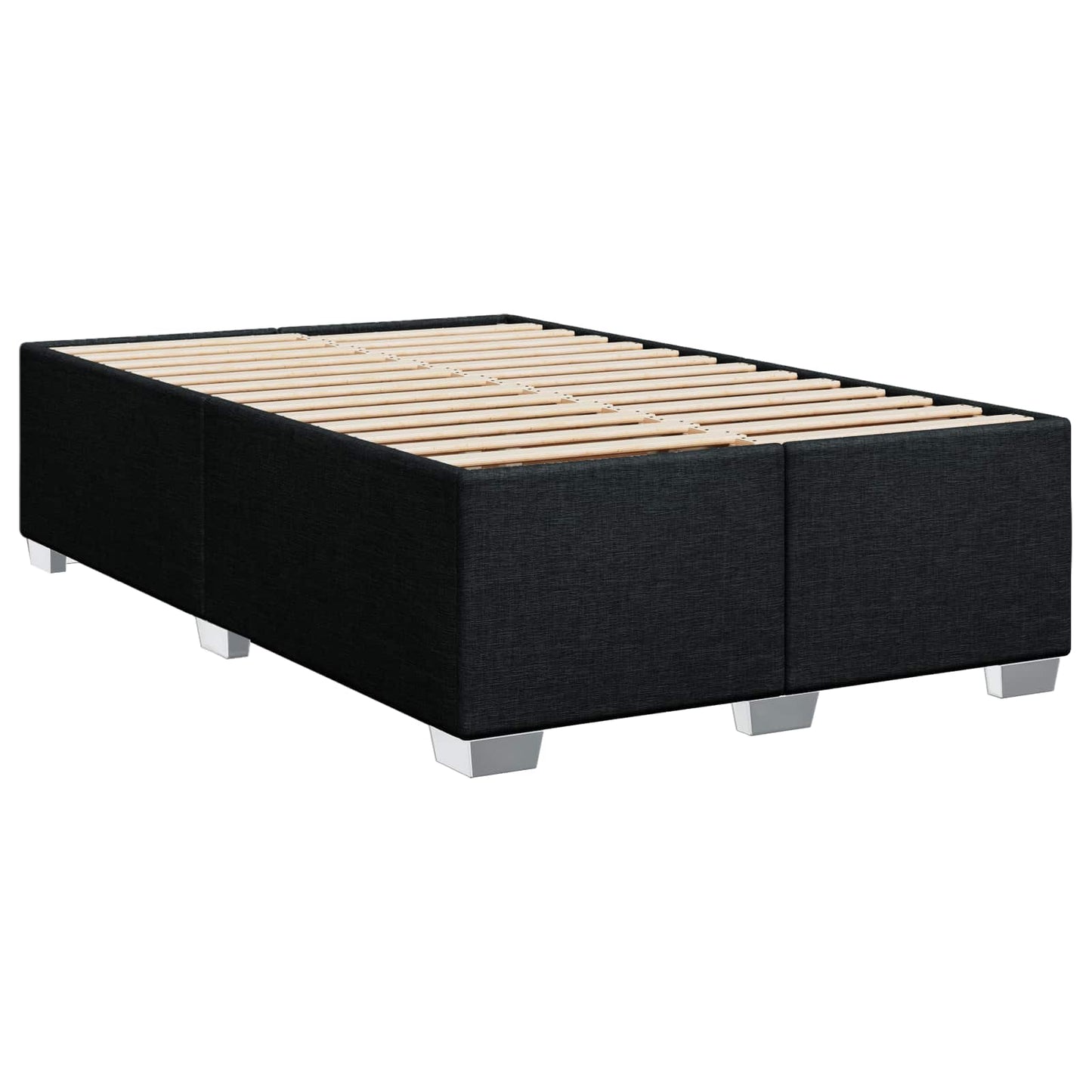 vidaXL Κρεβάτι box spring με στρώμα Μαύρο 120 x 190 cm Ύφασμα