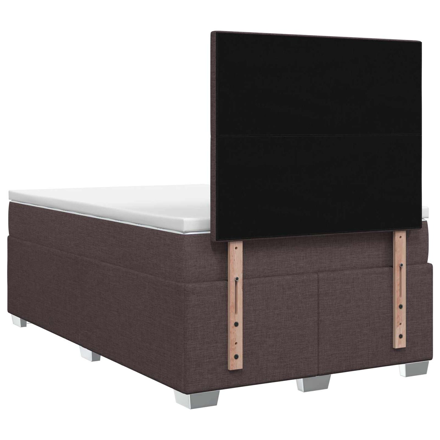 vidaXL Κρεβάτι box spring με στρώμα Σκούρο Καφέ 120 x 190 cm Ύφασμα