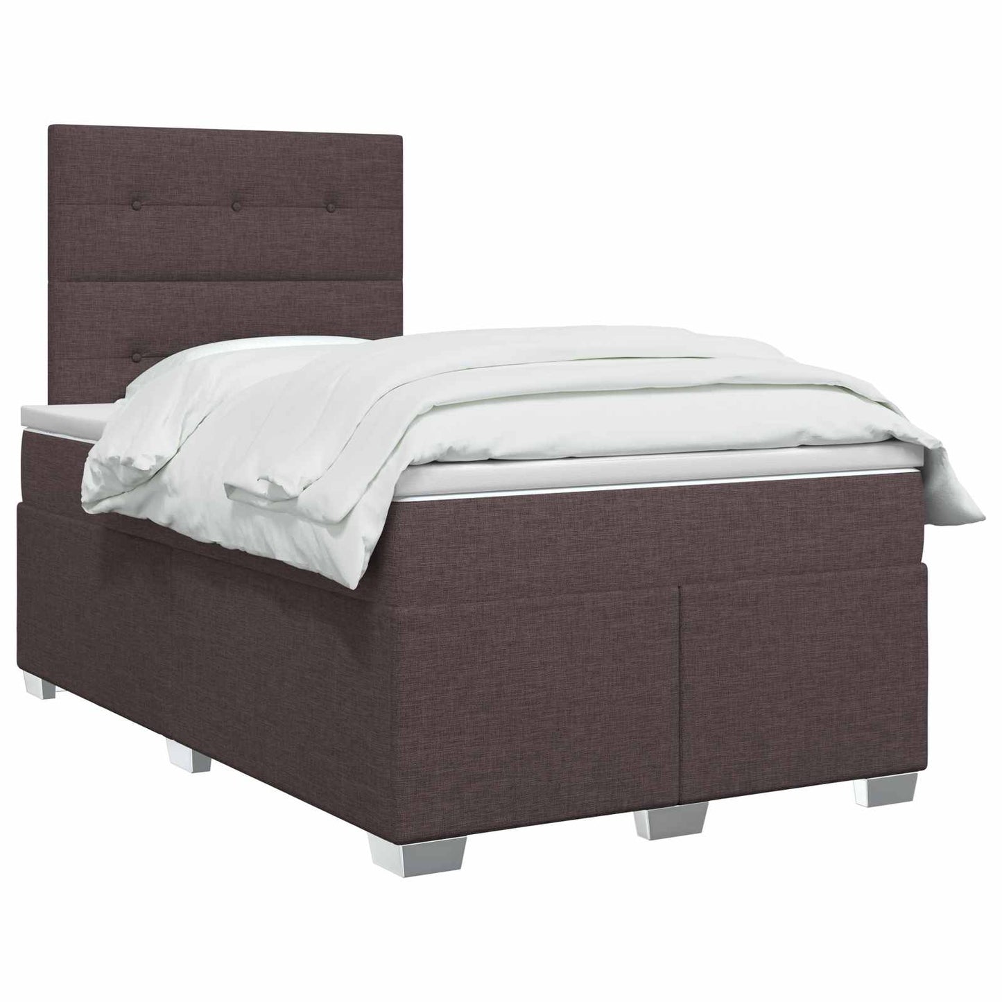 vidaXL Κρεβάτι box spring με στρώμα Σκούρο Καφέ 120 x 190 cm Ύφασμα