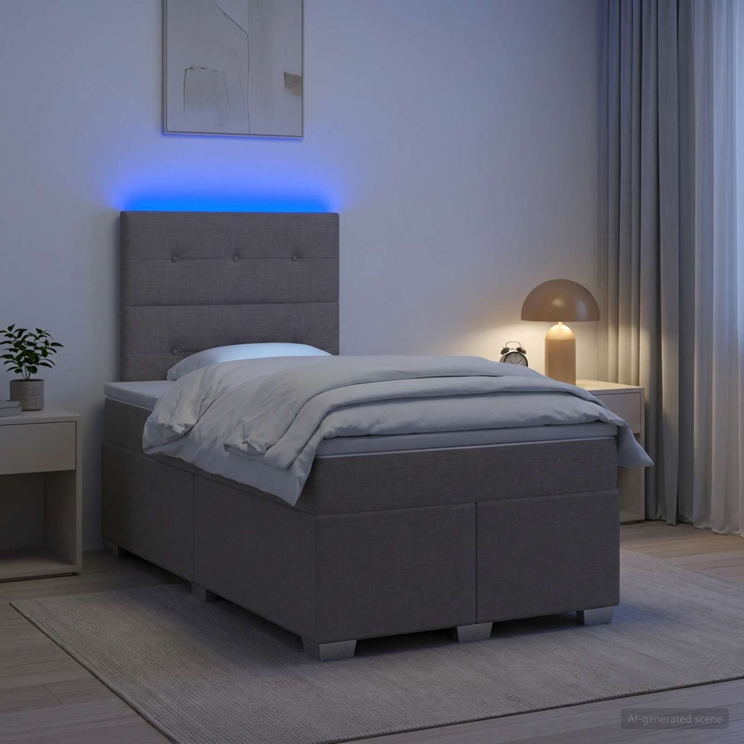 vidaXL Κρεβάτι box spring με στρώμα Taupe 120 x 200 cm Ύφασμα