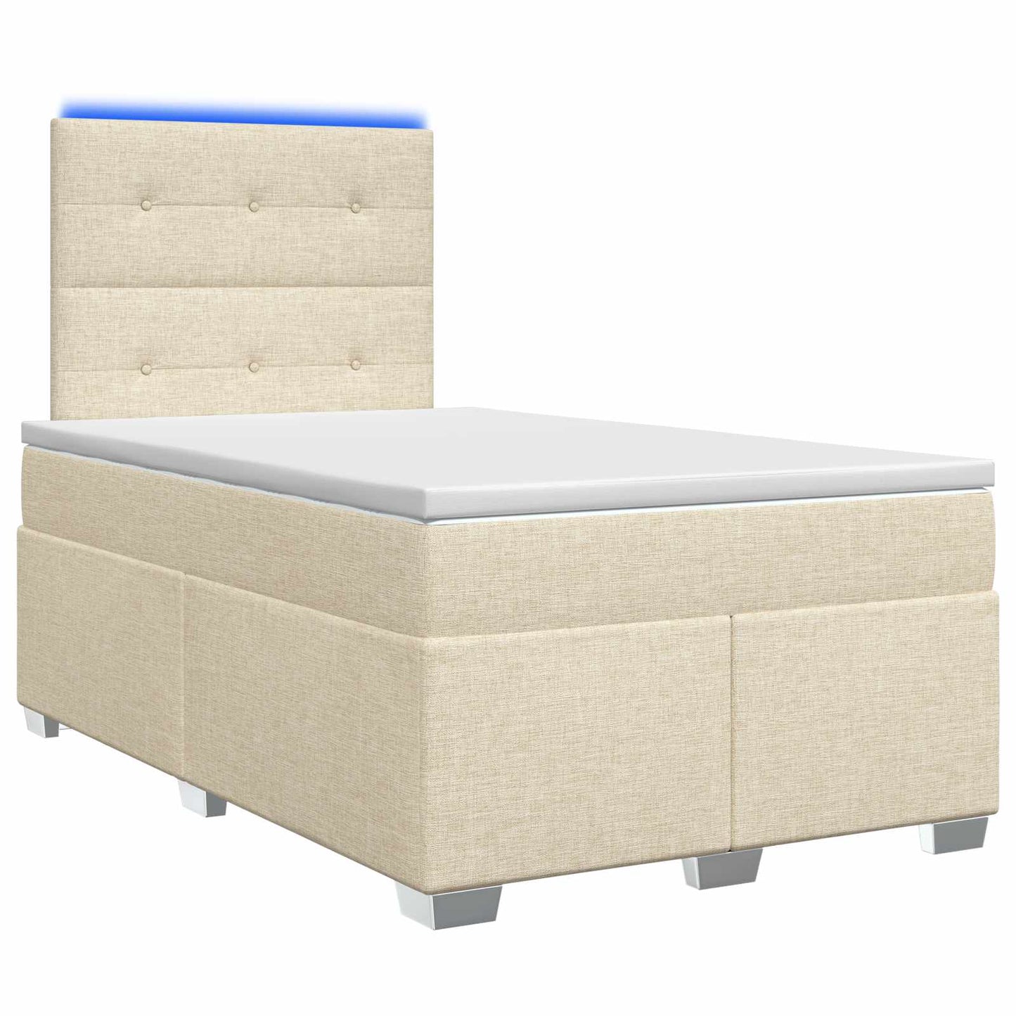 vidaXL Κρεβάτι box spring με στρώμα Κρεμ 120 x 190 cm Ύφασμα