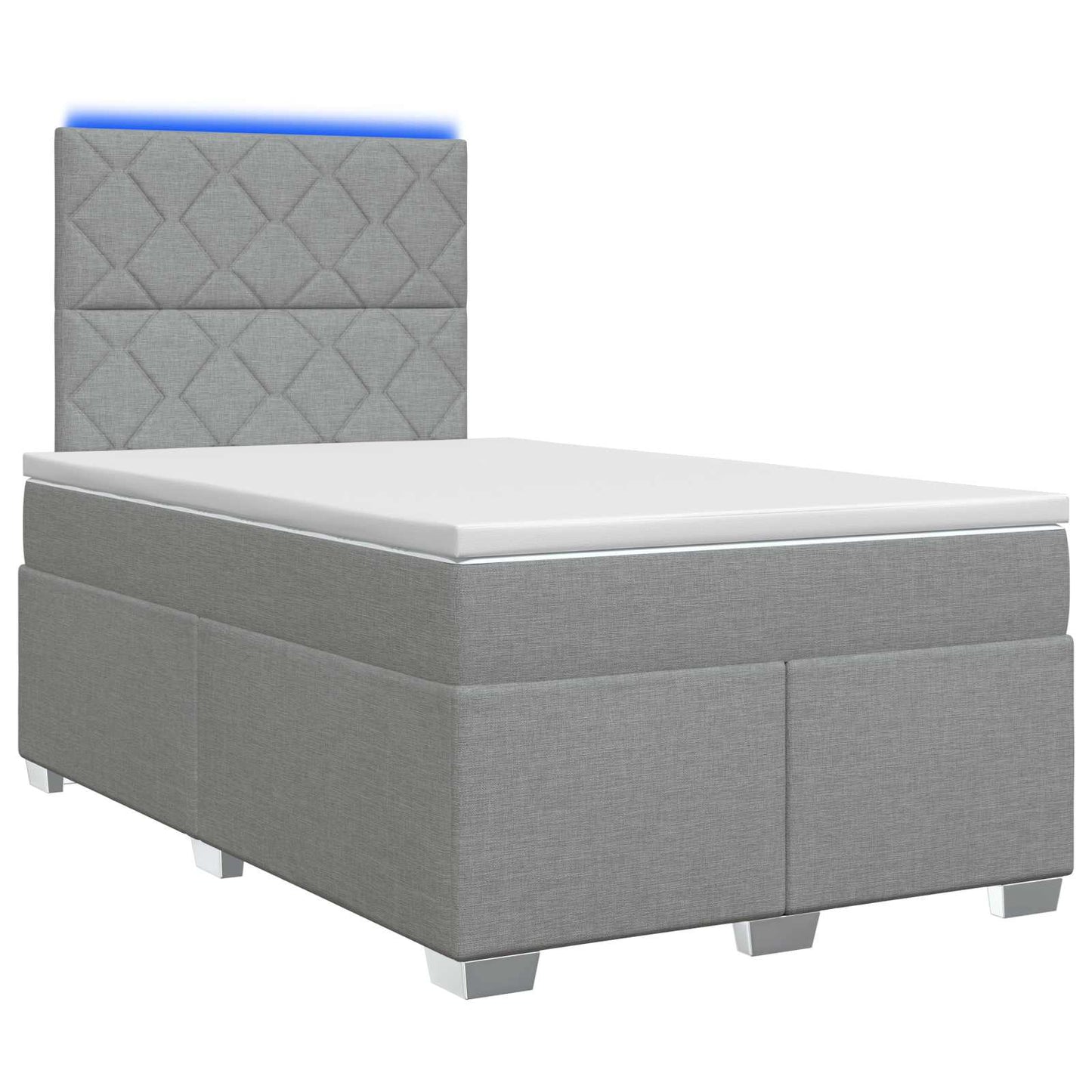 vidaXL Κρεβάτι box spring με στρώμα Ανοιχτό γκρι 120 x 190 cm Ύφασμα