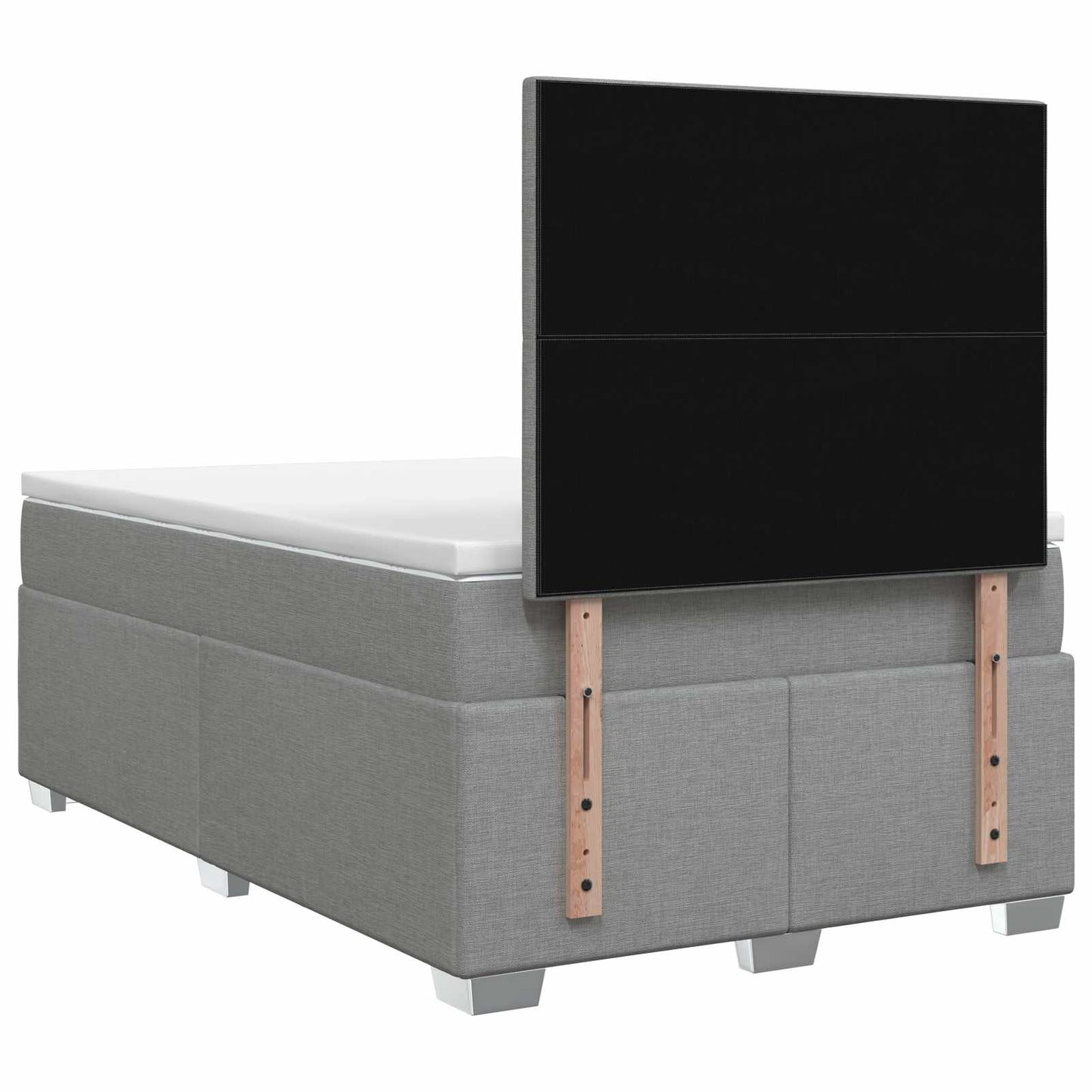 vidaXL Κρεβάτι box spring με στρώμα Ανοιχτό γκρι 120 x 190 cm Ύφασμα