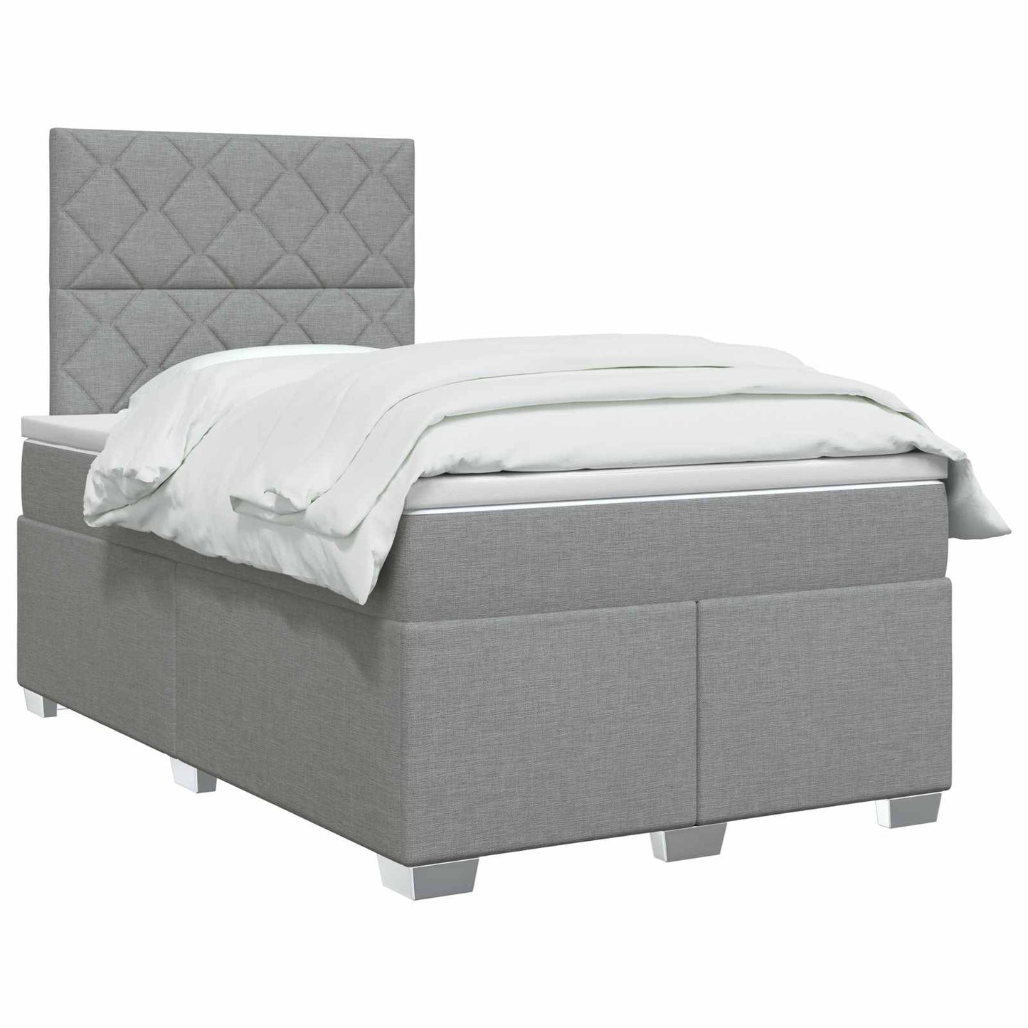 vidaXL Κρεβάτι box spring με στρώμα Ανοιχτό γκρι 120 x 190 cm Ύφασμα