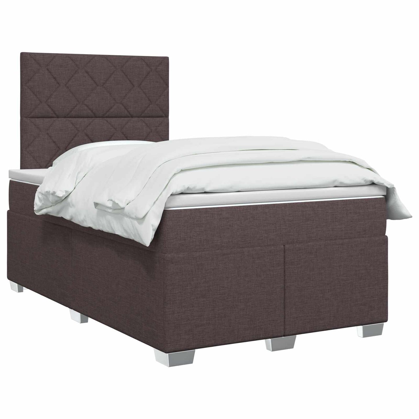 vidaXL Κρεβάτι box spring με στρώμα Σκούρο Καφέ 120 x 190 cm Ύφασμα