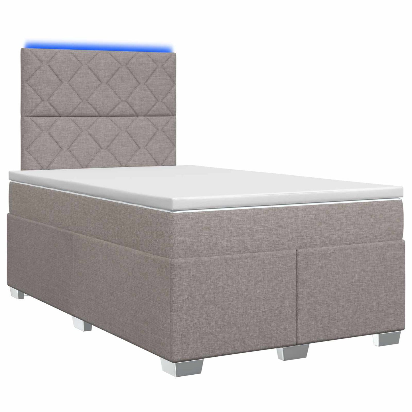 vidaXL Κρεβάτι box spring με στρώμα Taupe 120 x 190 cm Ύφασμα