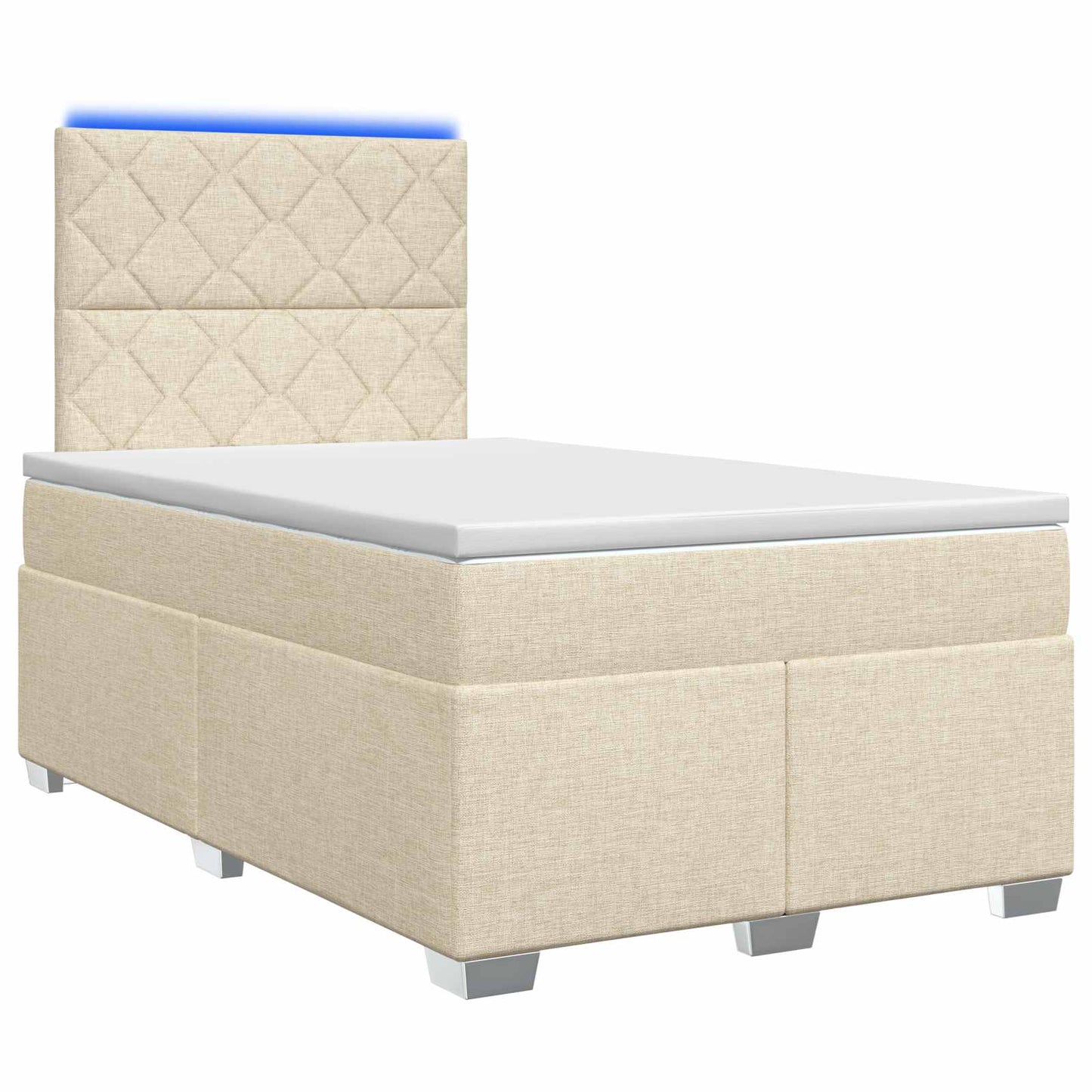 vidaXL Κρεβάτι box spring με στρώμα Κρεμ 120 x 190 cm Ύφασμα