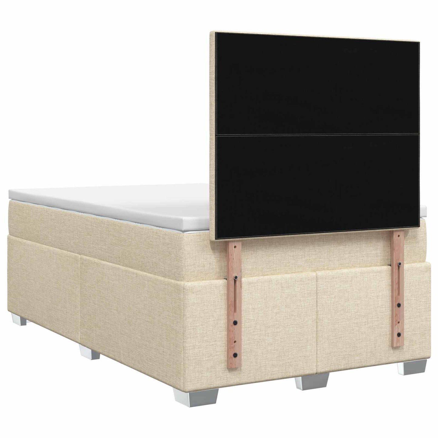 vidaXL Κρεβάτι box spring με στρώμα Κρεμ 120 x 190 cm Ύφασμα