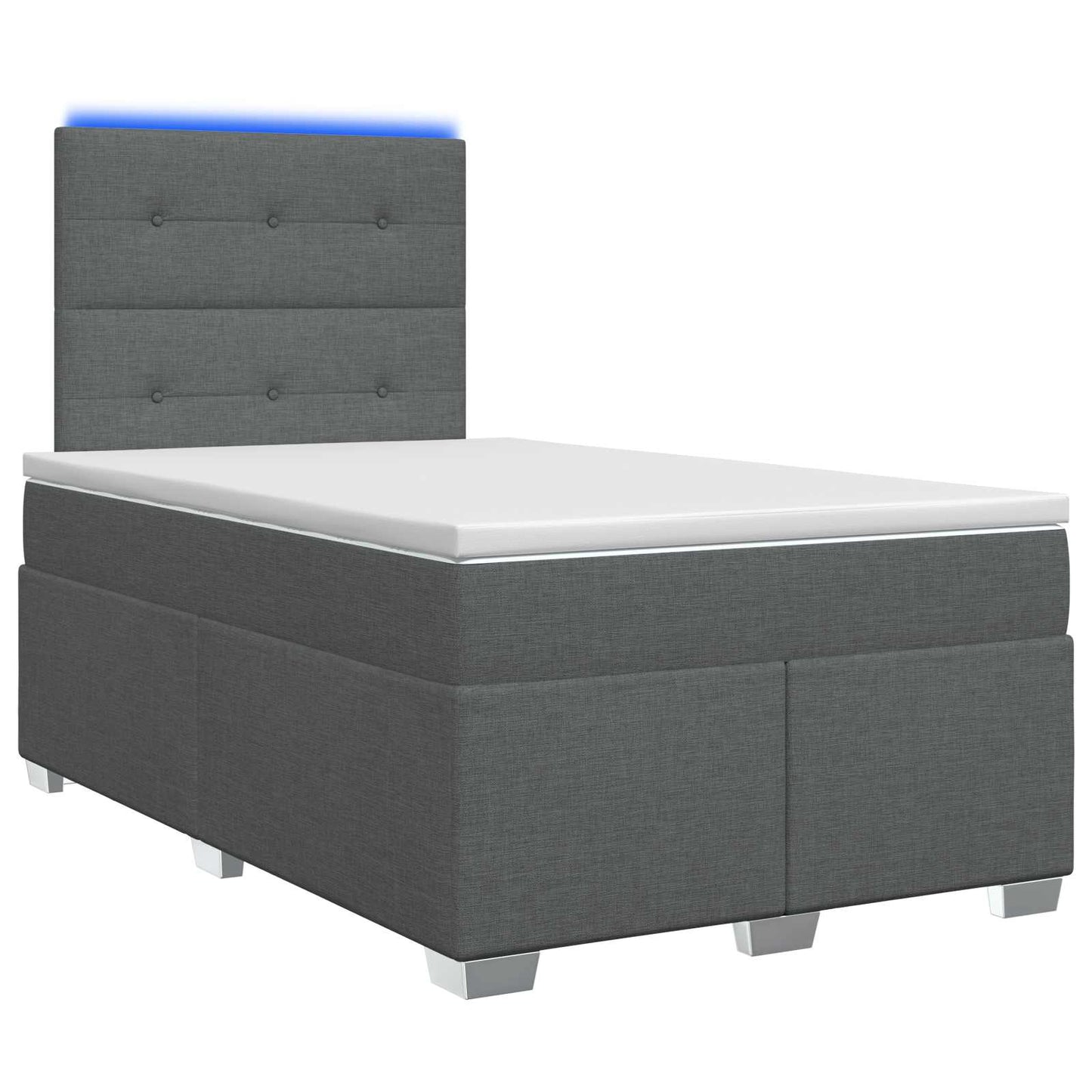 vidaXL Κρεβάτι box spring με στρώμα Σκούρο Γκρι 120 x 200 cm Ύφασμα