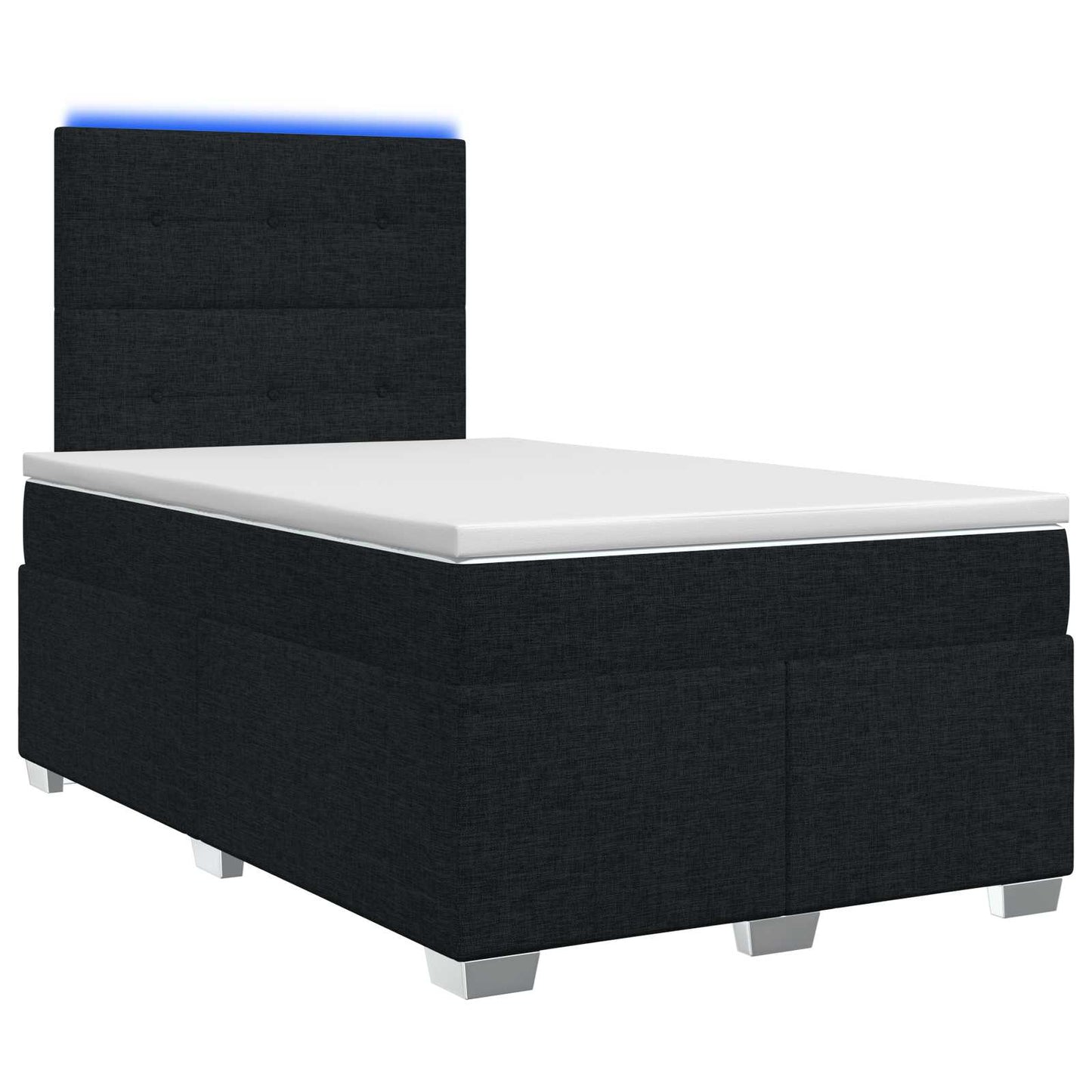 vidaXL Κρεβάτι box spring με στρώμα Μαύρο 120 x 200 cm Ύφασμα