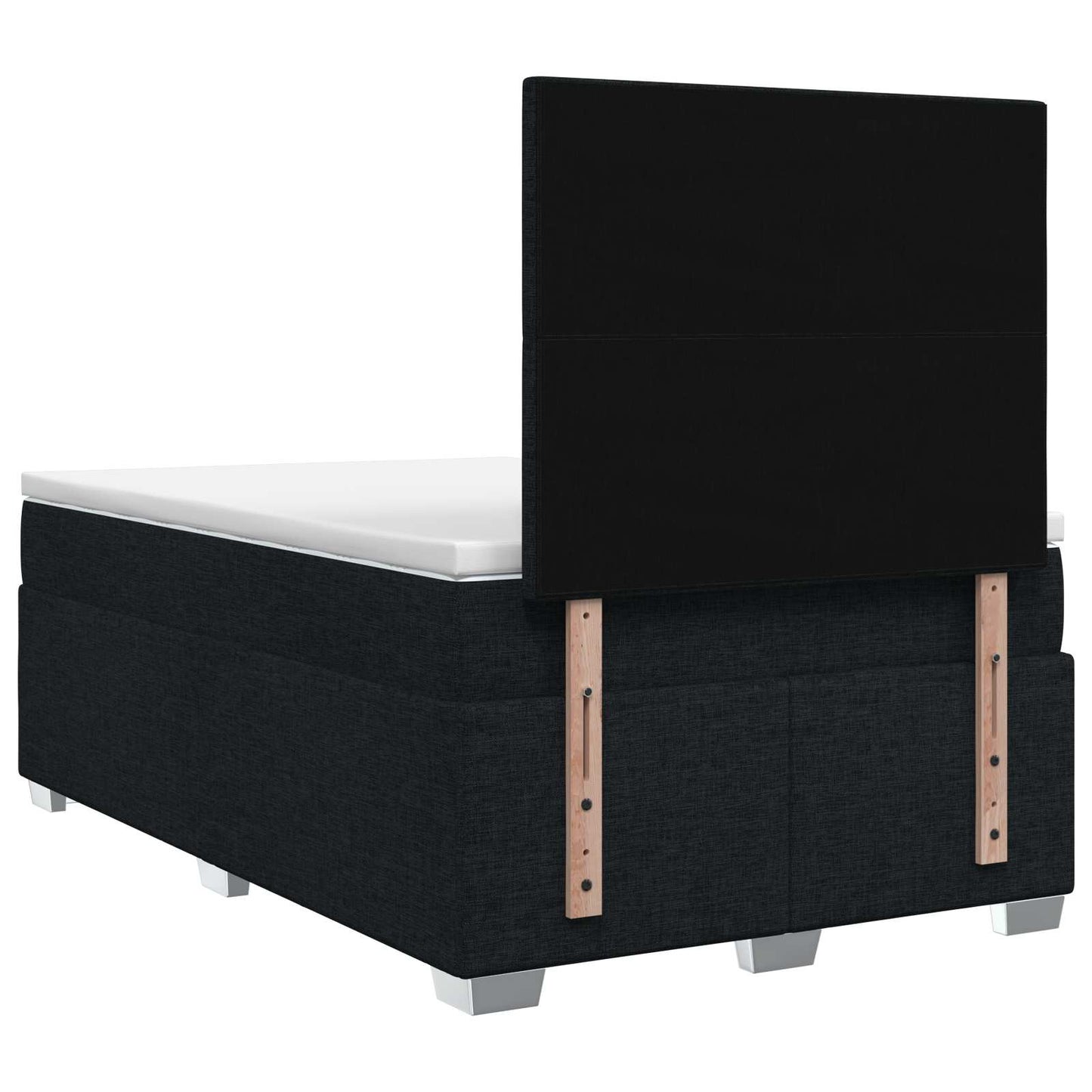 vidaXL Κρεβάτι box spring με στρώμα Μαύρο 120 x 200 cm Ύφασμα
