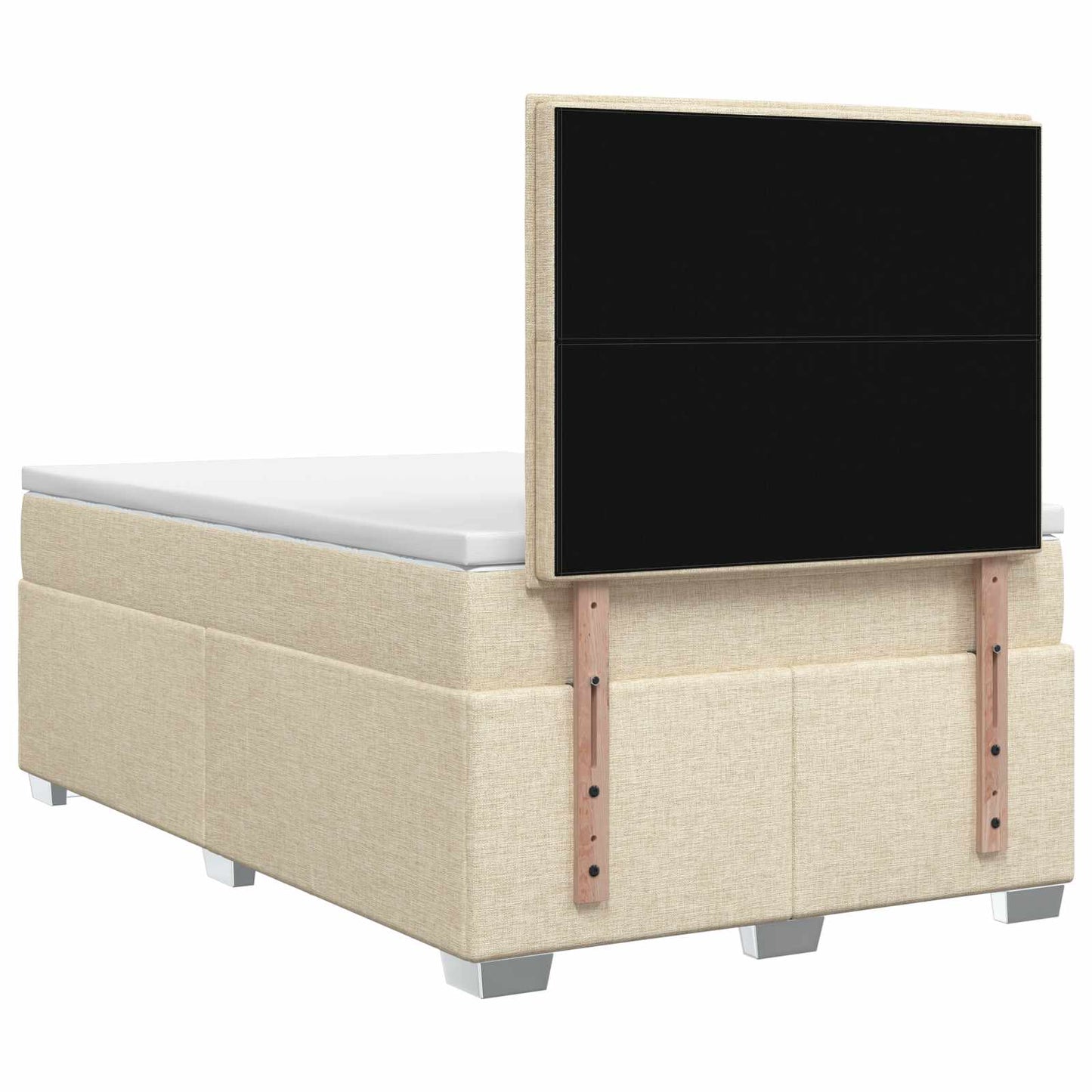 vidaXL Κρεβάτι box spring με στρώμα Κρεμ 120 x 200 cm Ύφασμα
