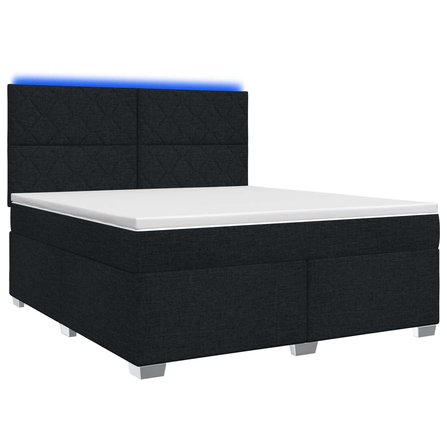 vidaXL Κρεβάτι box spring με στρώμα Μαύρο 140 x 190 cm Ύφασμα