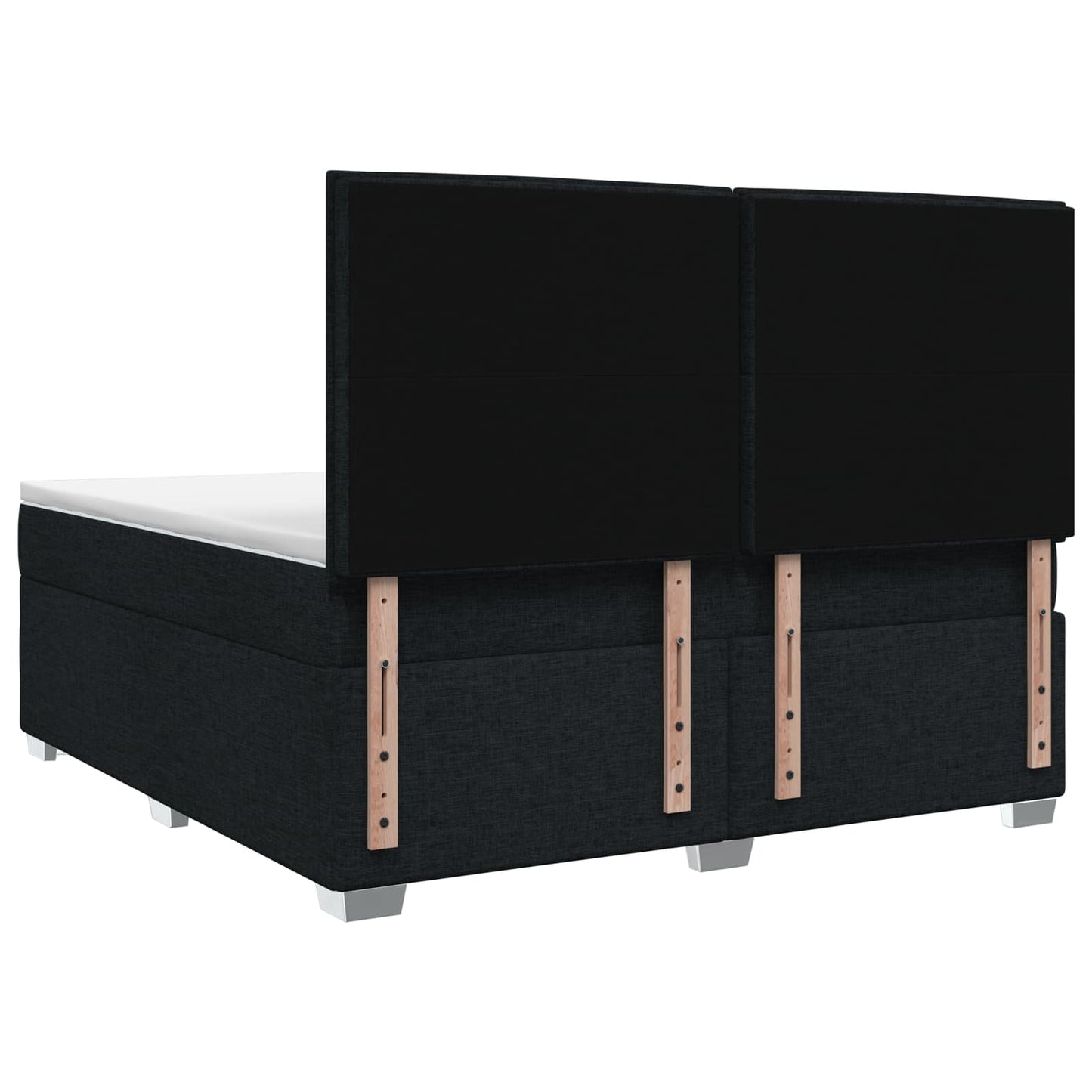 vidaXL Κρεβάτι box spring με στρώμα Μαύρο 140 x 190 cm Ύφασμα