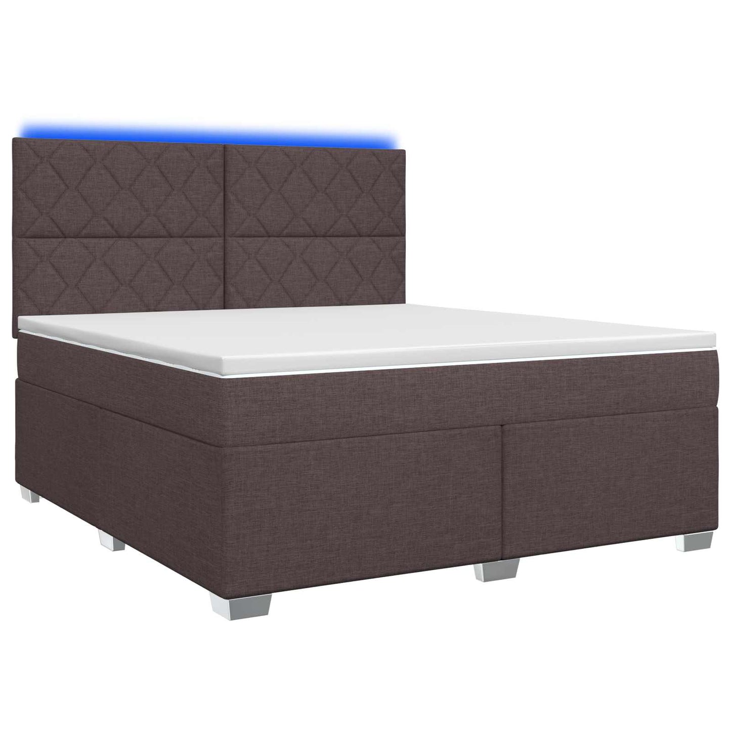 vidaXL Κρεβάτι box spring με στρώμα Σκούρο Καφέ 140 x 190 cm Ύφασμα