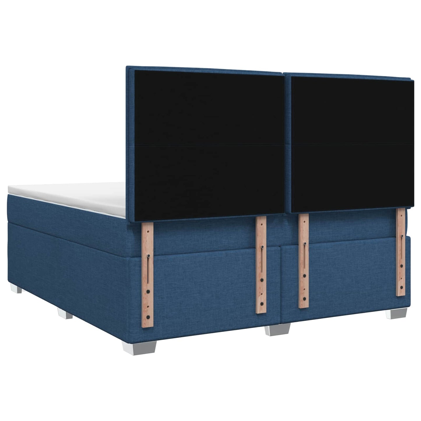 vidaXL Κρεβάτι box spring με στρώμα Μπλε 140 x 200 cm Ύφασμα