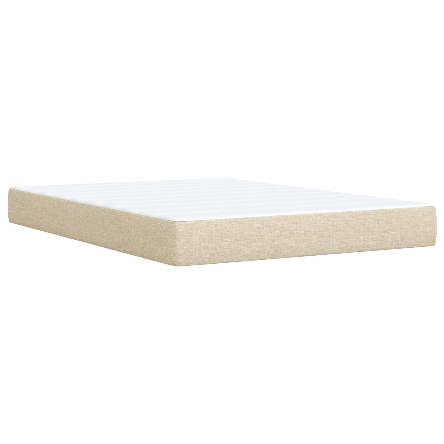 vidaXL Κρεβάτι box spring με στρώμα Κρεμ 160 x 200 cm Ύφασμα