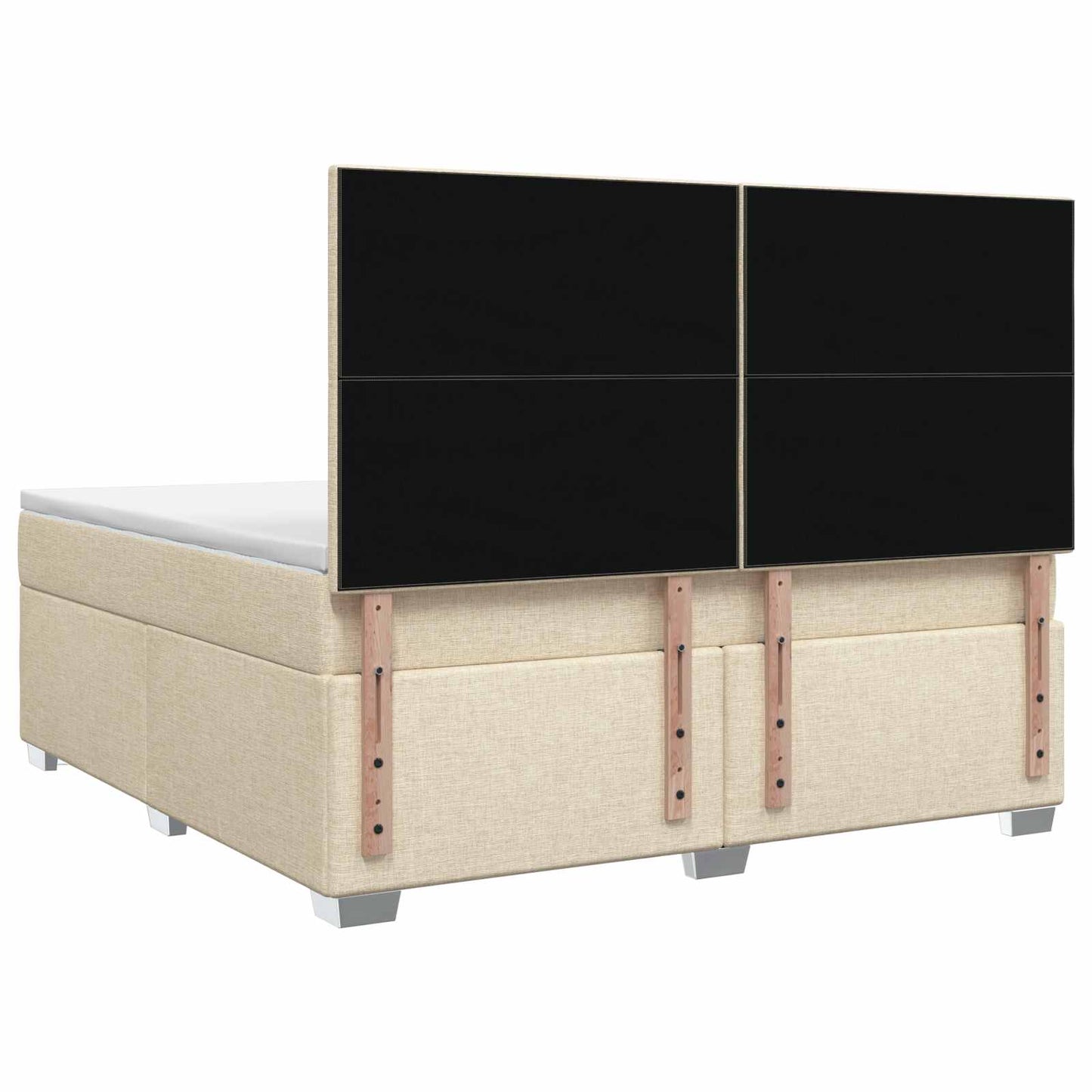 vidaXL Κρεβάτι box spring με στρώμα Κρεμ 160 x 200 cm Ύφασμα