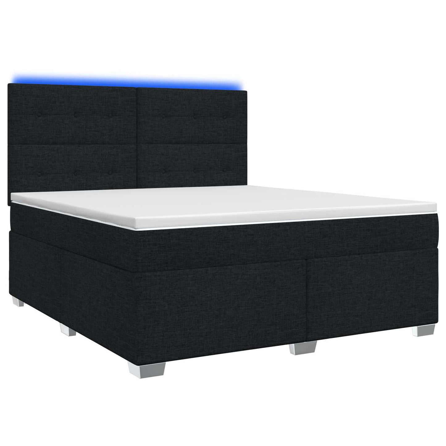 vidaXL Κρεβάτι box spring με στρώμα Μαύρο 180 x 200 cm Ύφασμα