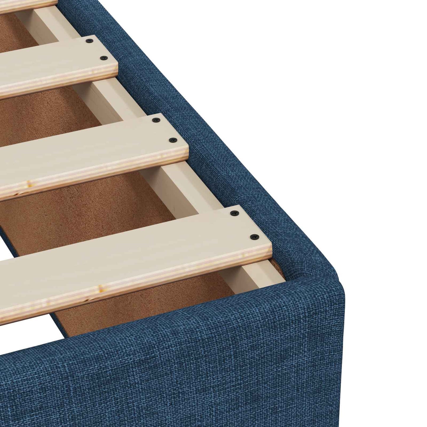 vidaXL Κρεβάτι box spring με στρώμα Μπλε 180 x 200 cm Ύφασμα