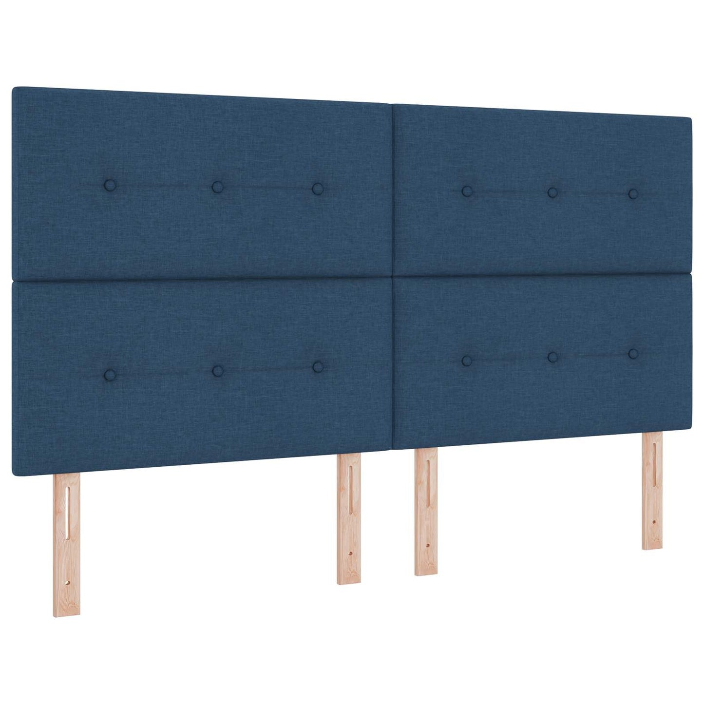 vidaXL Κρεβάτι box spring με στρώμα Μπλε 180 x 200 cm Ύφασμα