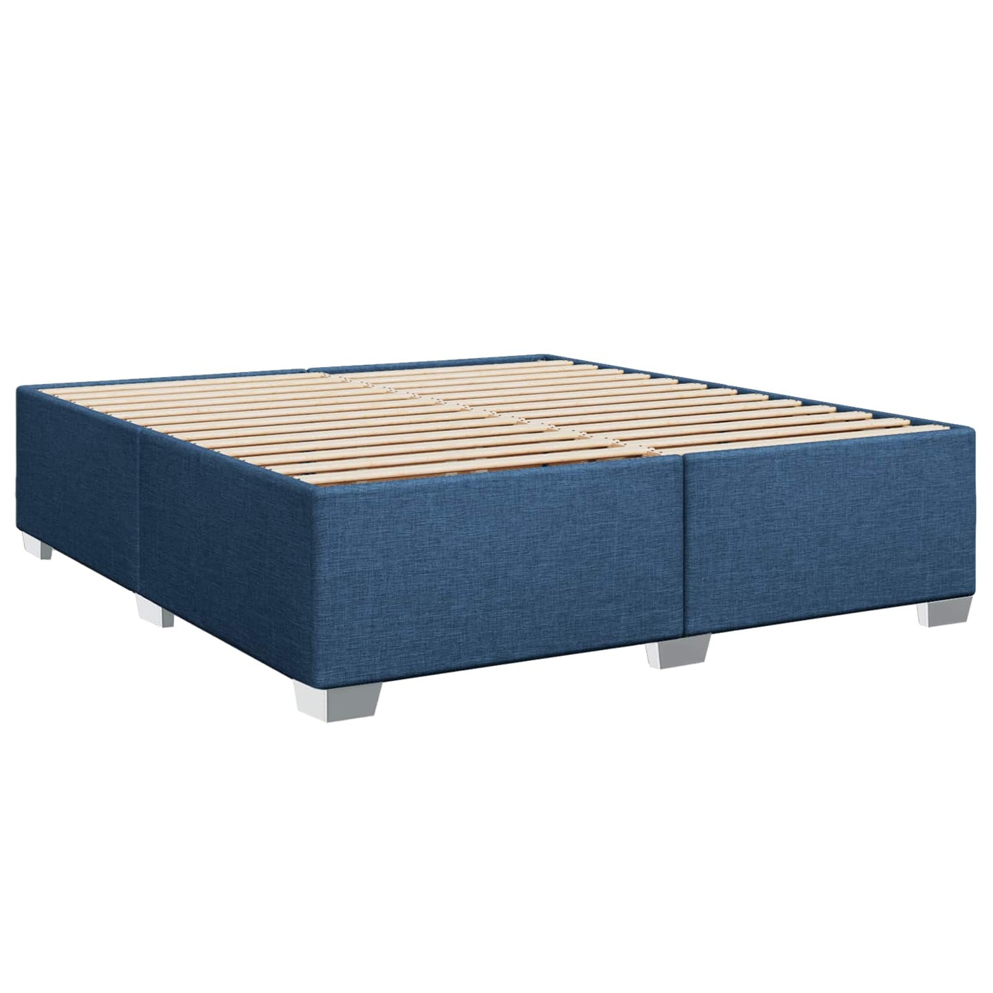 vidaXL Κρεβάτι box spring με στρώμα Μπλε 180 x 200 cm Ύφασμα