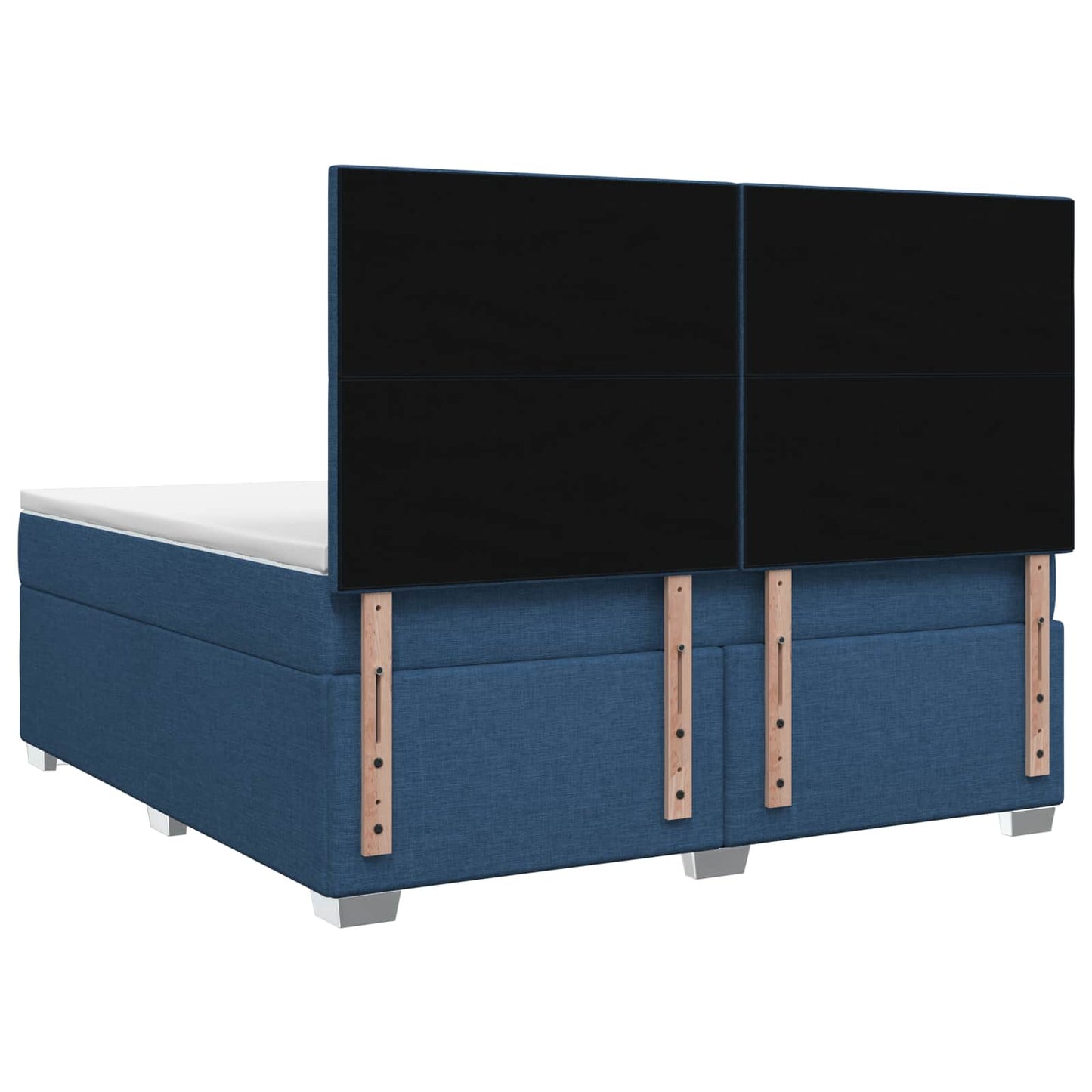vidaXL Κρεβάτι box spring με στρώμα Μπλε 180 x 200 cm Ύφασμα