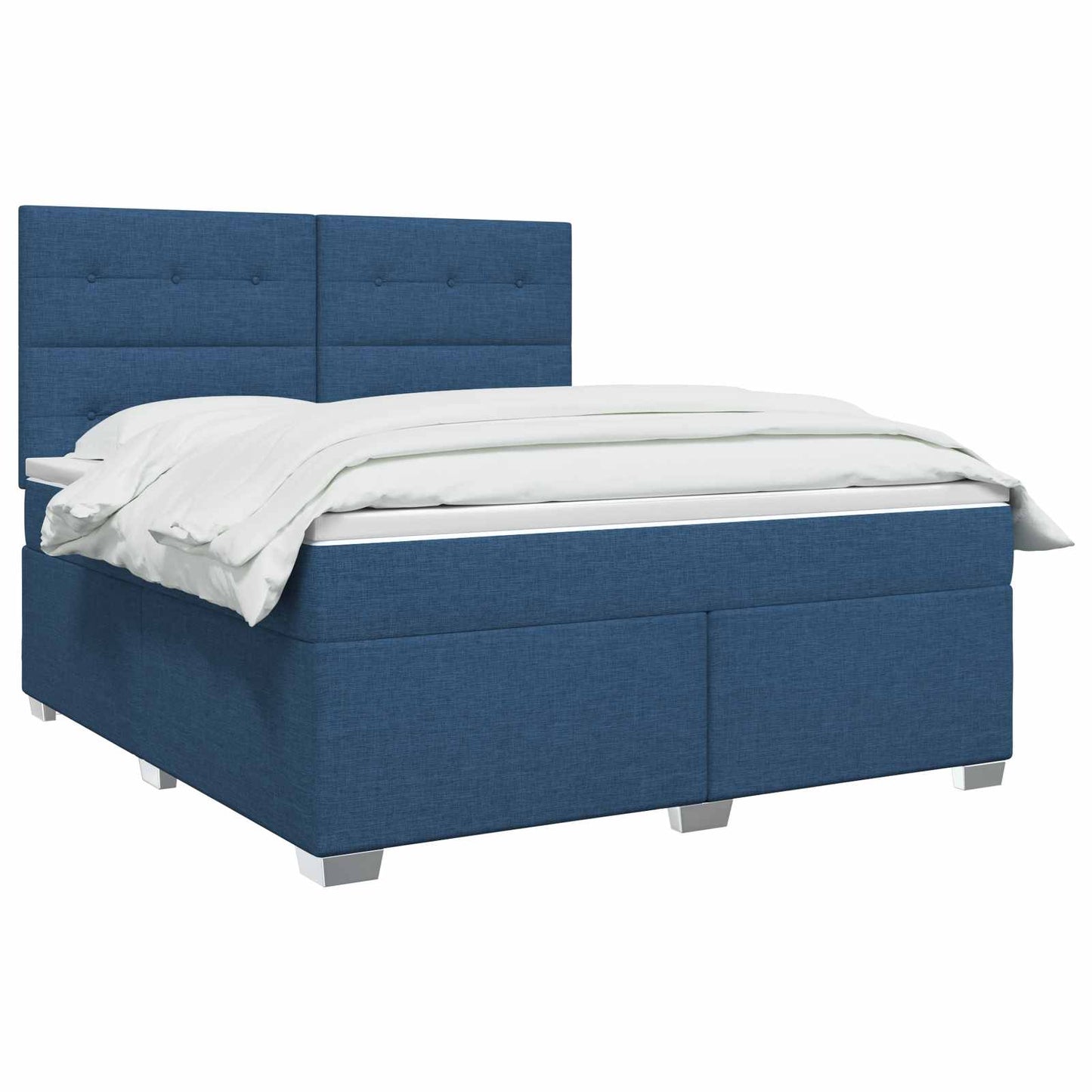 vidaXL Κρεβάτι box spring με στρώμα Μπλε 180 x 200 cm Ύφασμα