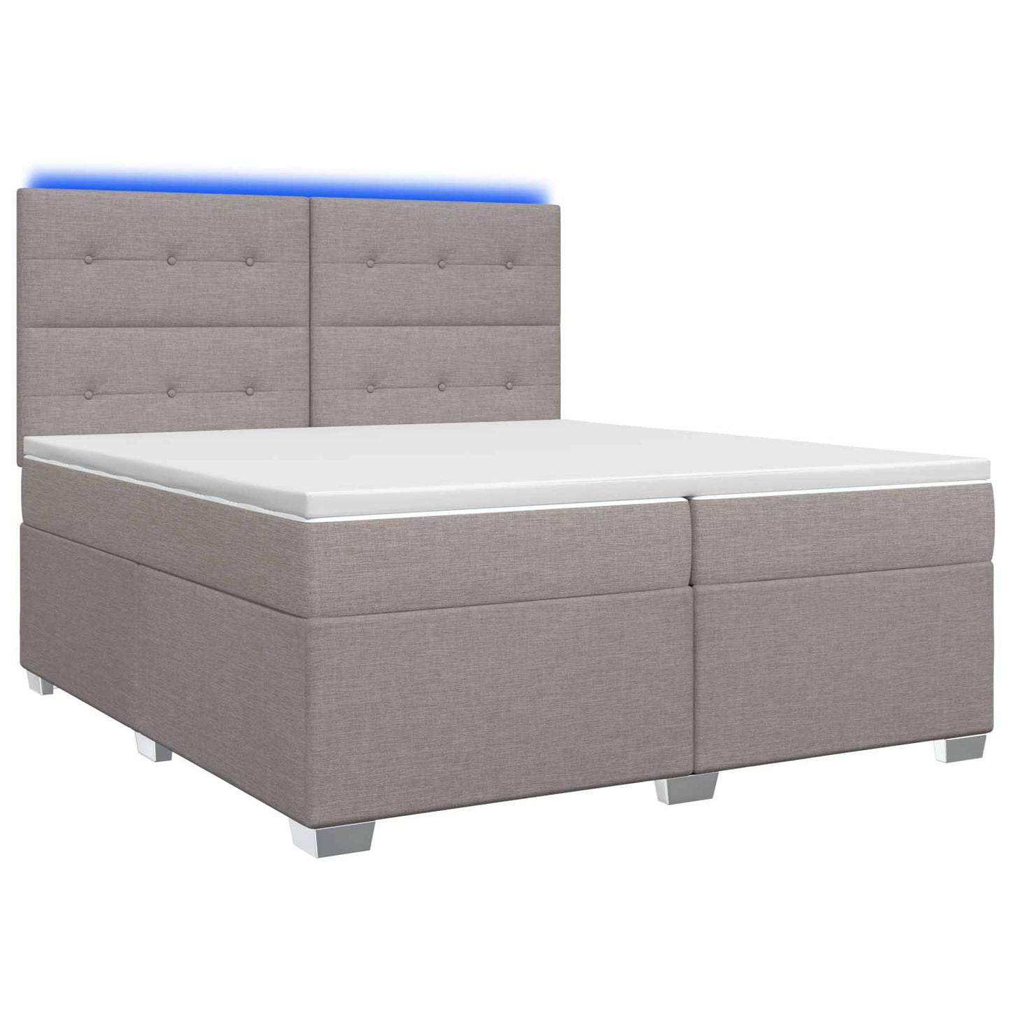 vidaXL Κρεβάτι box spring με στρώμα Taupe 200 x 200 cm Ύφασμα