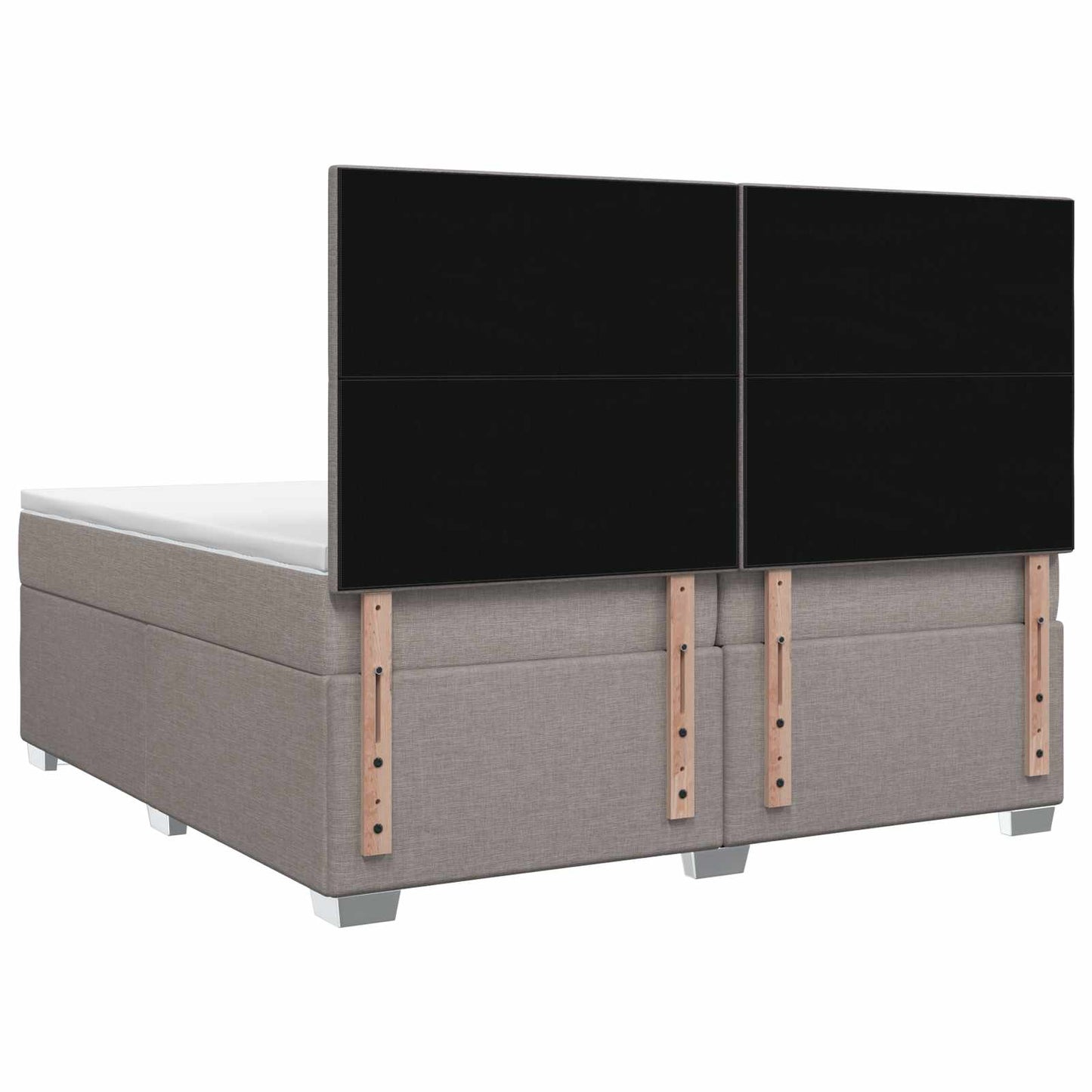 vidaXL Κρεβάτι box spring με στρώμα Taupe 200 x 200 cm Ύφασμα