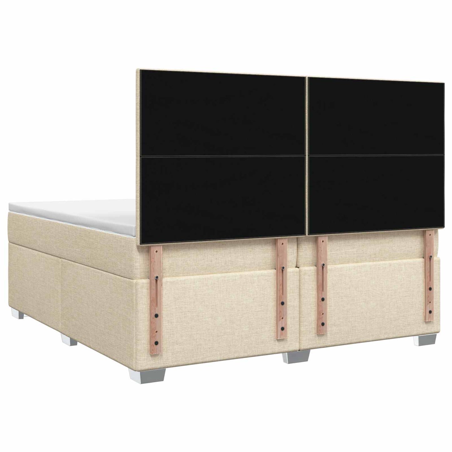 vidaXL Κρεβάτι box spring με στρώμα Κρεμ 200 x 200 cm Ύφασμα