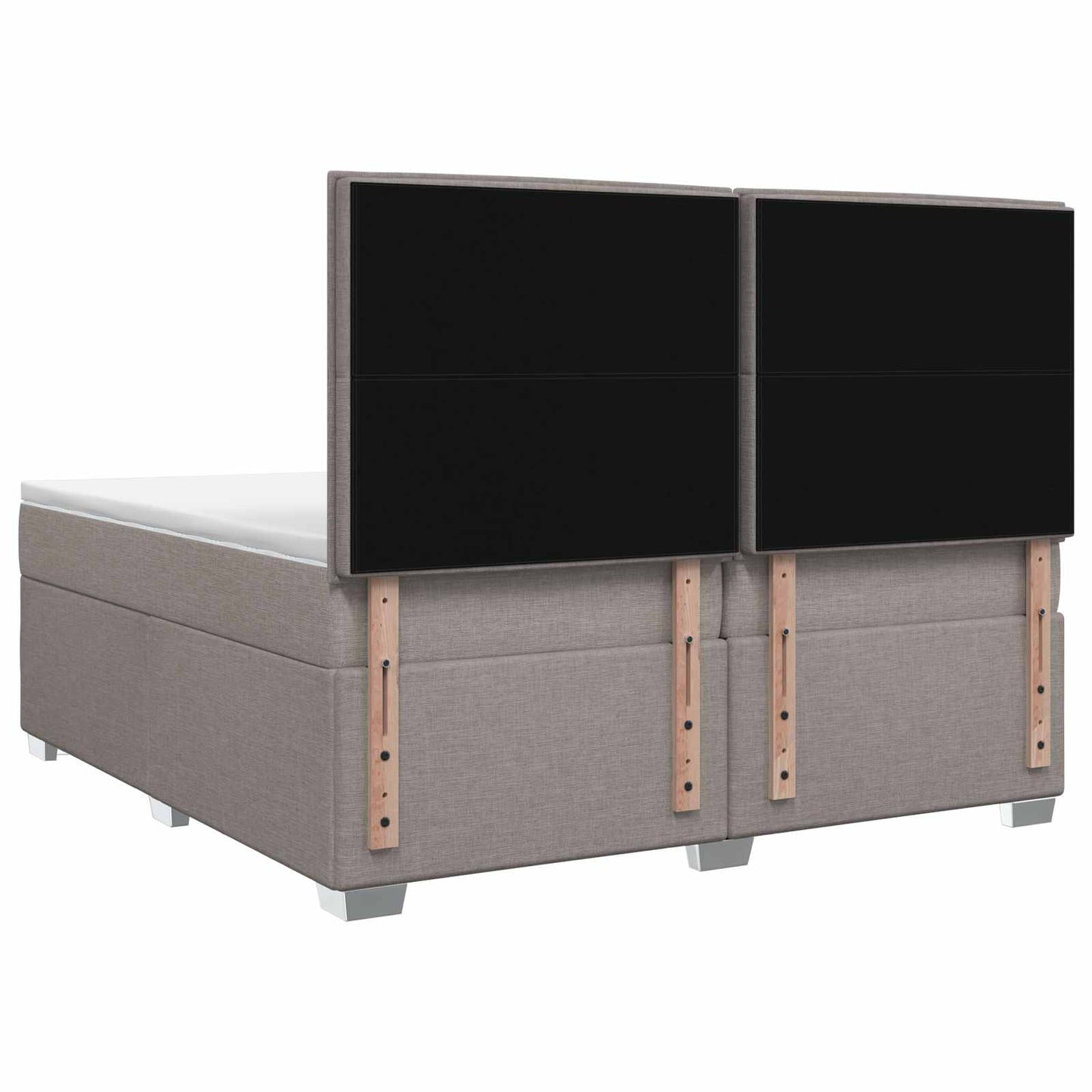 vidaXL Κρεβάτι box spring με στρώμα Taupe 200 x 200 cm Ύφασμα