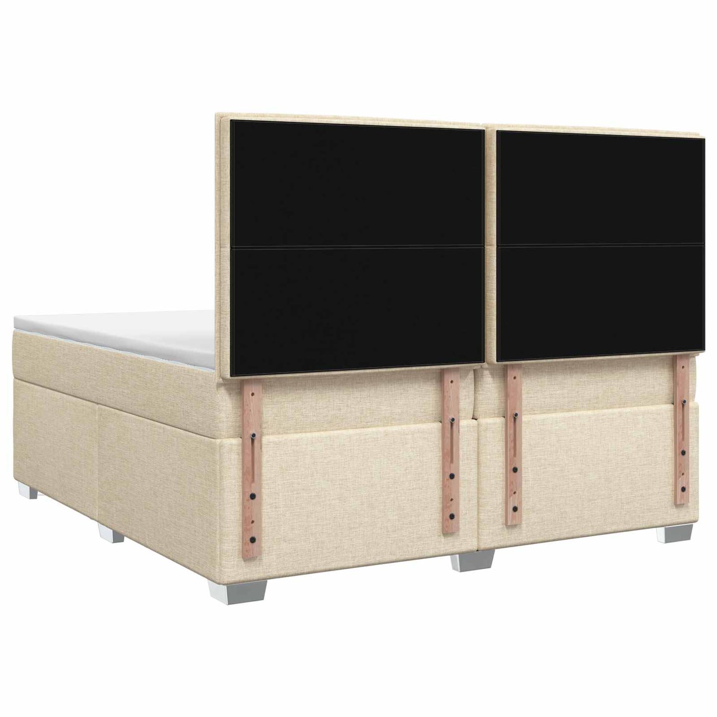 vidaXL Κρεβάτι box spring με στρώμα Κρεμ 200 x 200 cm Ύφασμα