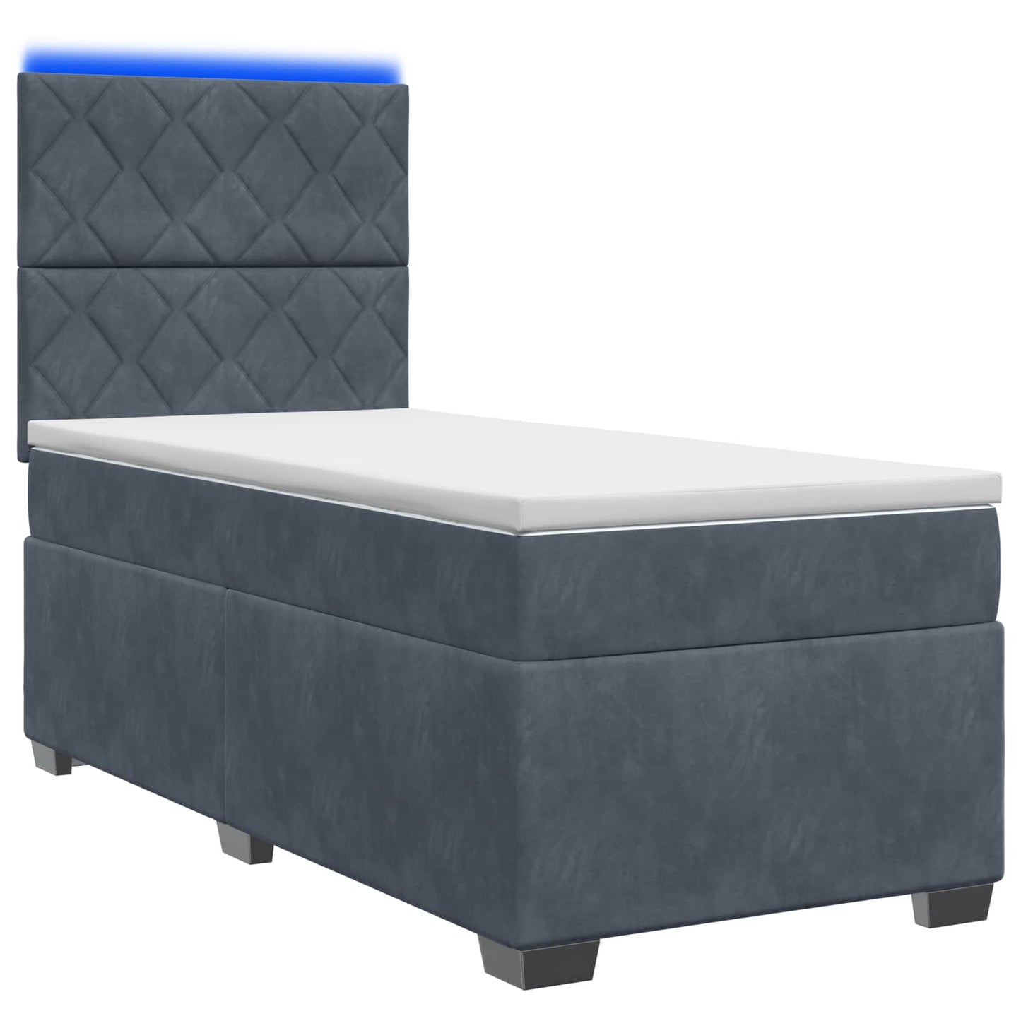 vidaXL Κρεβάτι box spring με στρώμα Σκούρο Γκρι 80 x 200 cm Βελούδο