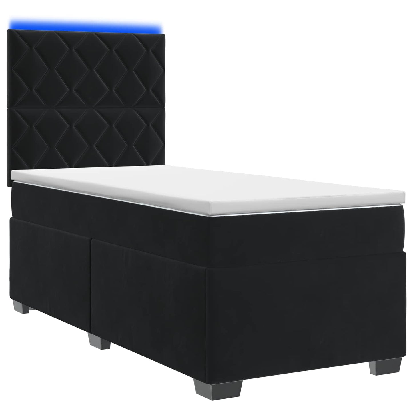 vidaXL Κρεβάτι box spring με στρώμα Μαύρο 80 x 200 cm Βελούδο